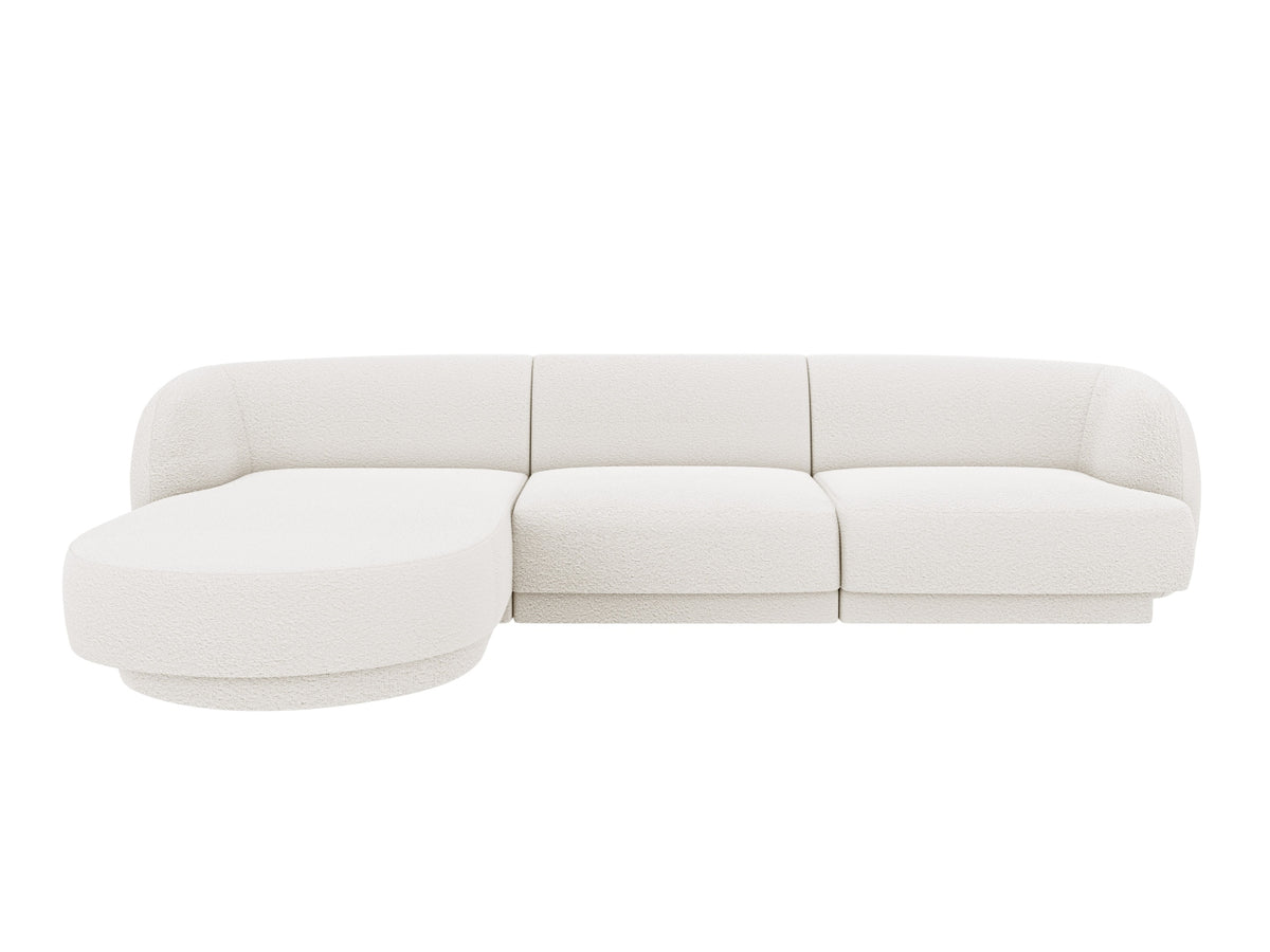 Miley Boucle Ecksofa links 4 Sitzer in White-Baloo präsentiert im Onlineshop von KAQTU Design AG. L-Sofa links ist von Micadoni