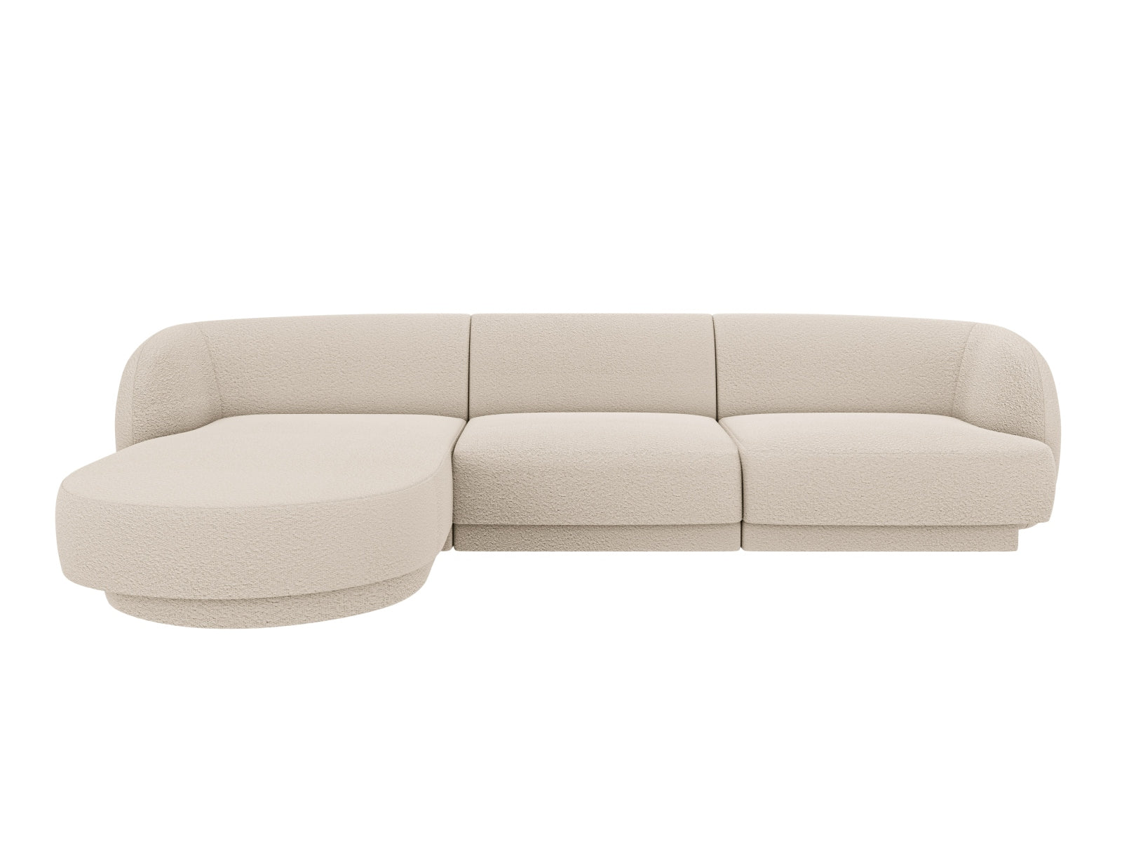 Miley Boucle Ecksofa links 4 Sitzer in Beige-Baloo präsentiert im Onlineshop von KAQTU Design AG. L-Sofa links ist von Micadoni
