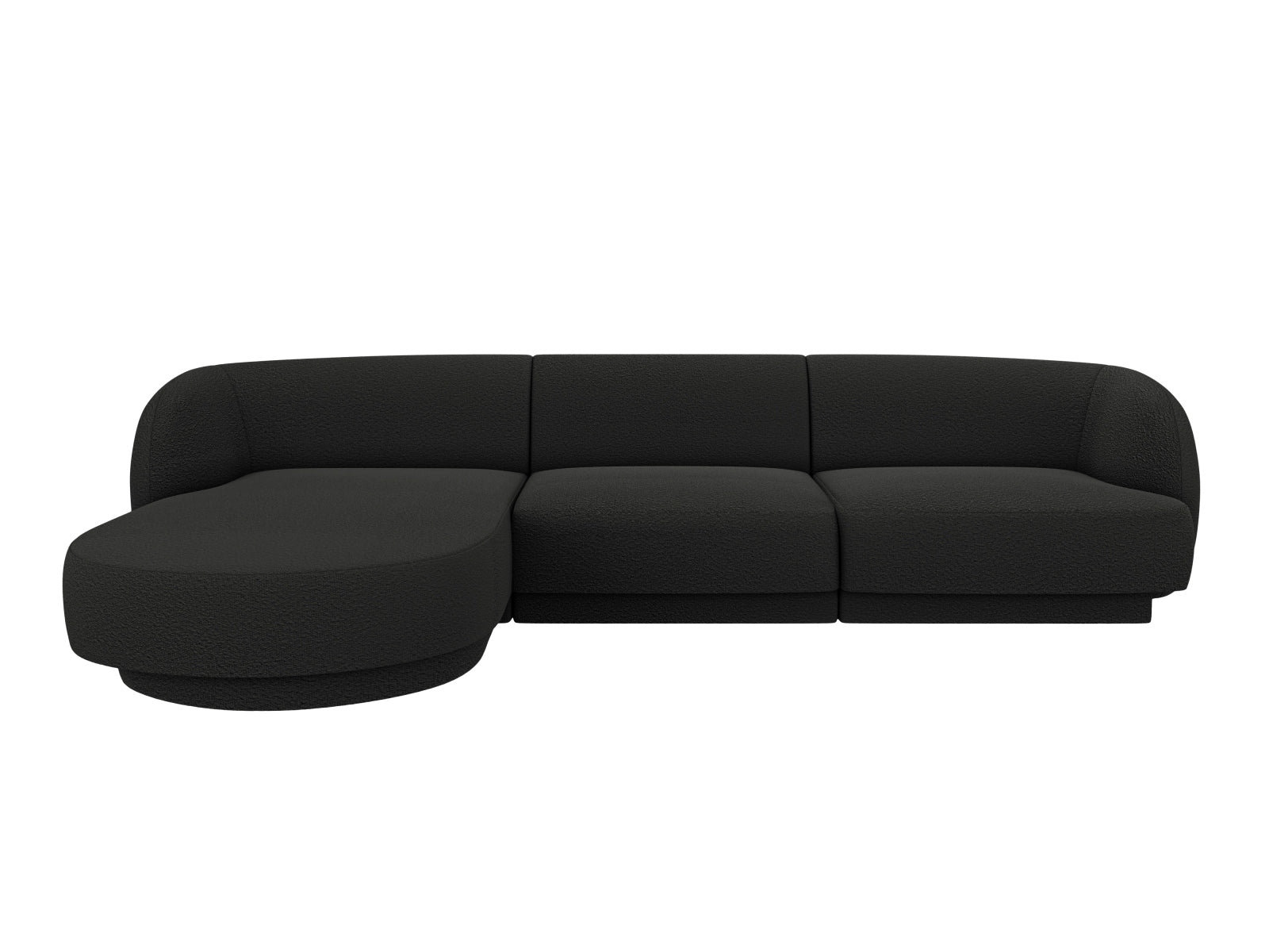 Miley Boucle Ecksofa links 4 Sitzer in Black-Baloo präsentiert im Onlineshop von KAQTU Design AG. L-Sofa links ist von Micadoni