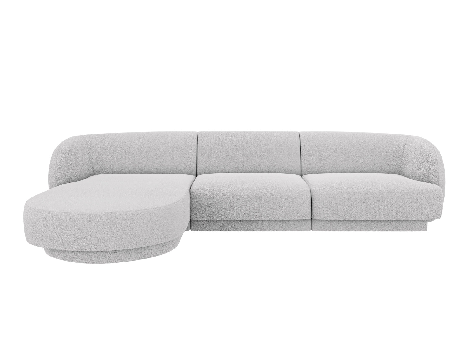 Miley Boucle Ecksofa links 4 Sitzer in Light Grey-Baloo präsentiert im Onlineshop von KAQTU Design AG. L-Sofa links ist von Micadoni