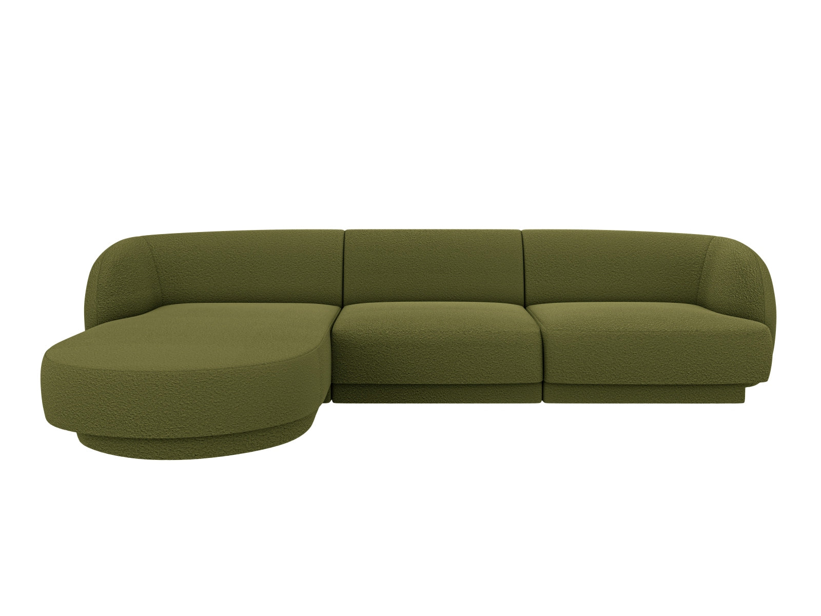 Miley Boucle Ecksofa links 4 Sitzer in Dark Olive Green-Baloo präsentiert im Onlineshop von KAQTU Design AG. L-Sofa links ist von Micadoni