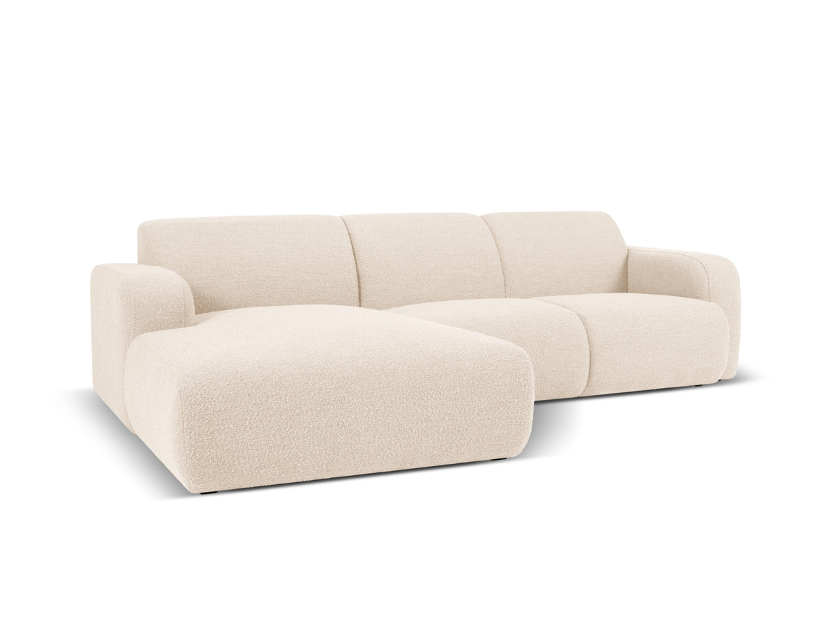 Molino Boucle Ecksofa links 4 Sitzer in Beige-Baloo präsentiert im Onlineshop von KAQTU Design AG. L-Sofa links ist von Micadoni