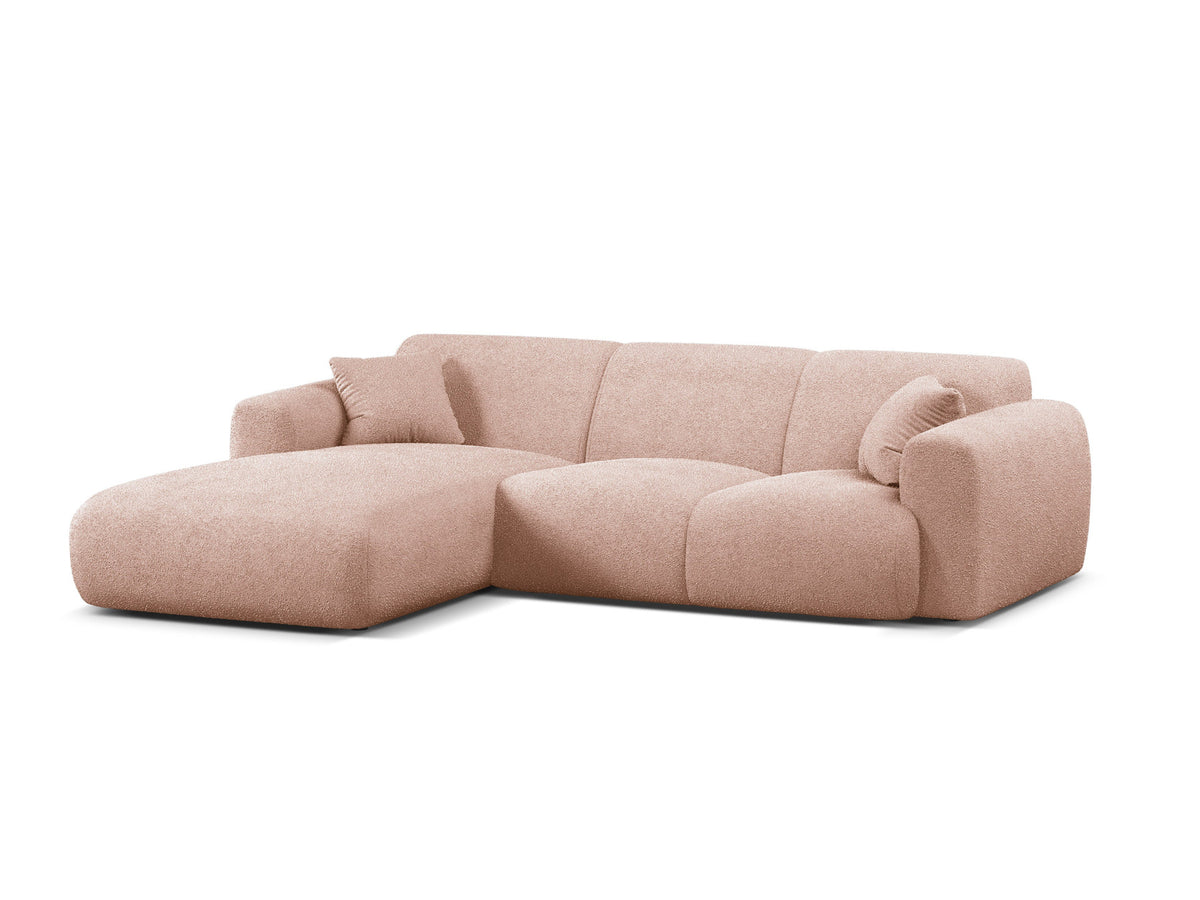 Molino Boucle Ecksofa links 4 Sitzer in Powder Pink-Baloo präsentiert im Onlineshop von KAQTU Design AG. L-Sofa links ist von Micadoni