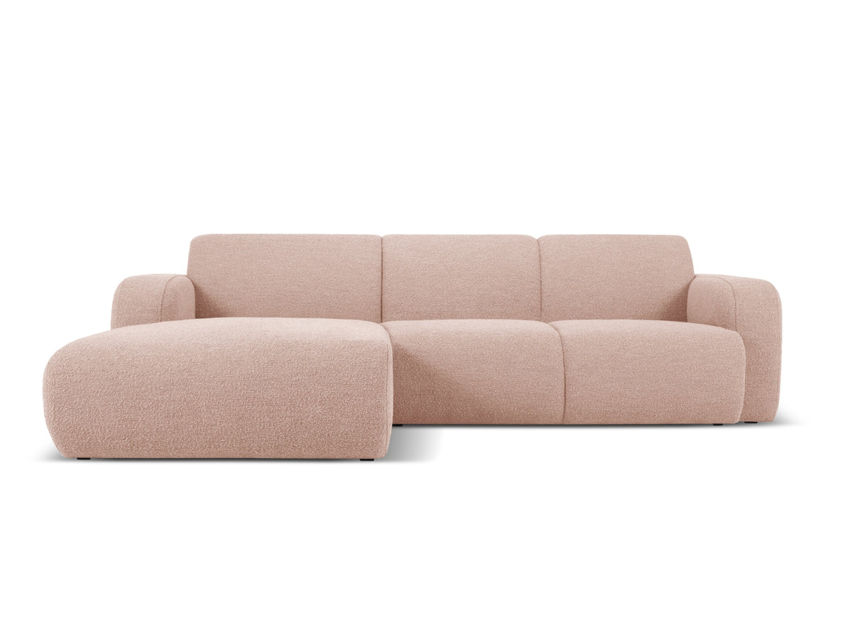 Molino Boucle Ecksofa links 4 Sitzer in Powder Pink-Baloo präsentiert im Onlineshop von KAQTU Design AG. L-Sofa links ist von Micadoni