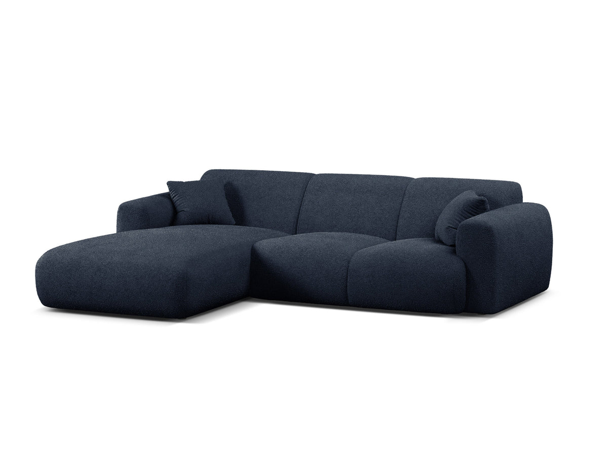 Molino Boucle Ecksofa links 4 Sitzer in Dark Blue-Baloo präsentiert im Onlineshop von KAQTU Design AG. L-Sofa links ist von Micadoni
