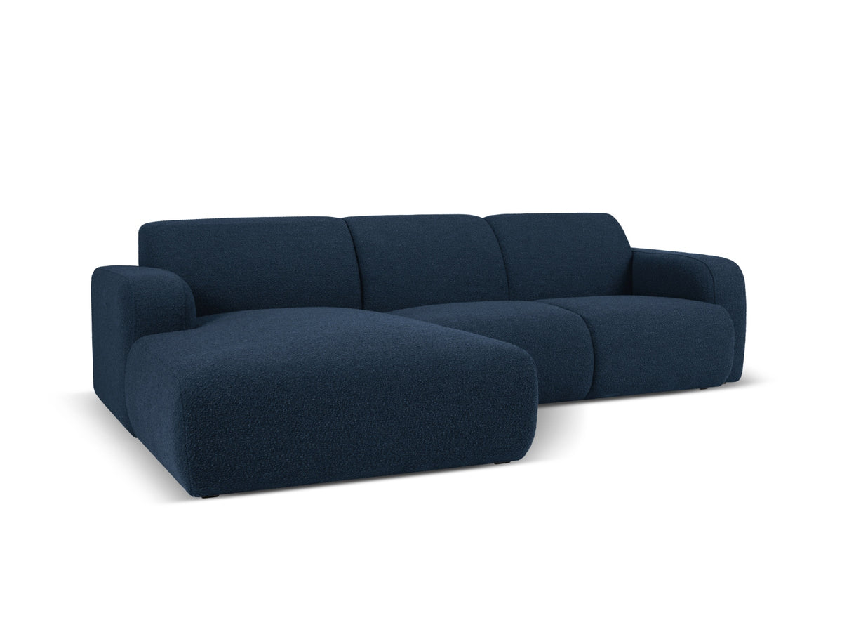 Molino Boucle Ecksofa links 4 Sitzer in Dark Blue-Baloo präsentiert im Onlineshop von KAQTU Design AG. L-Sofa links ist von Micadoni