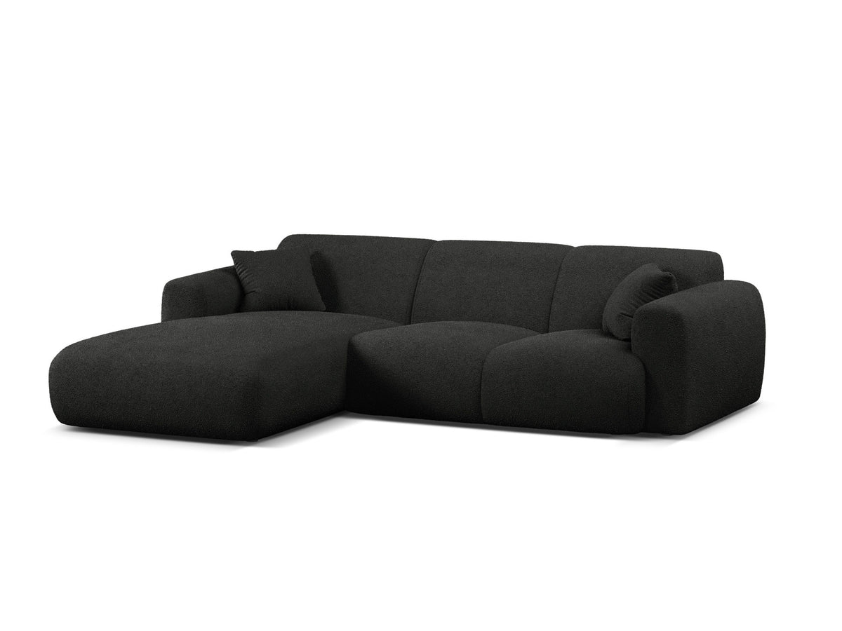 Molino Boucle Ecksofa links 4 Sitzer in Black-Baloo präsentiert im Onlineshop von KAQTU Design AG. L-Sofa links ist von Micadoni