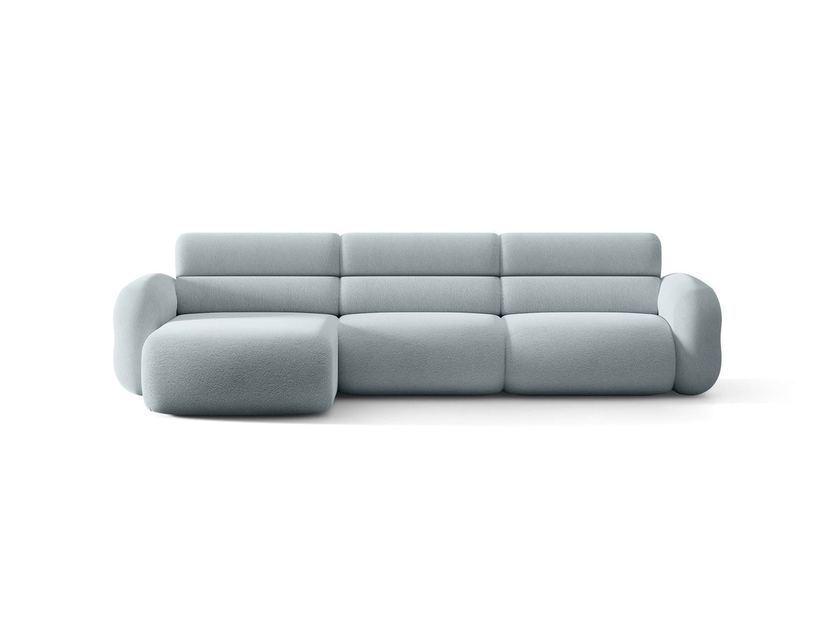 Linkes L-Ecksofa Neo von Micadoni in Dunkles Olivgrün, mit hoher Rückenlehne, schwarzen Kunststoffbeinen und tiefer gepolsterter Sitzfläche.