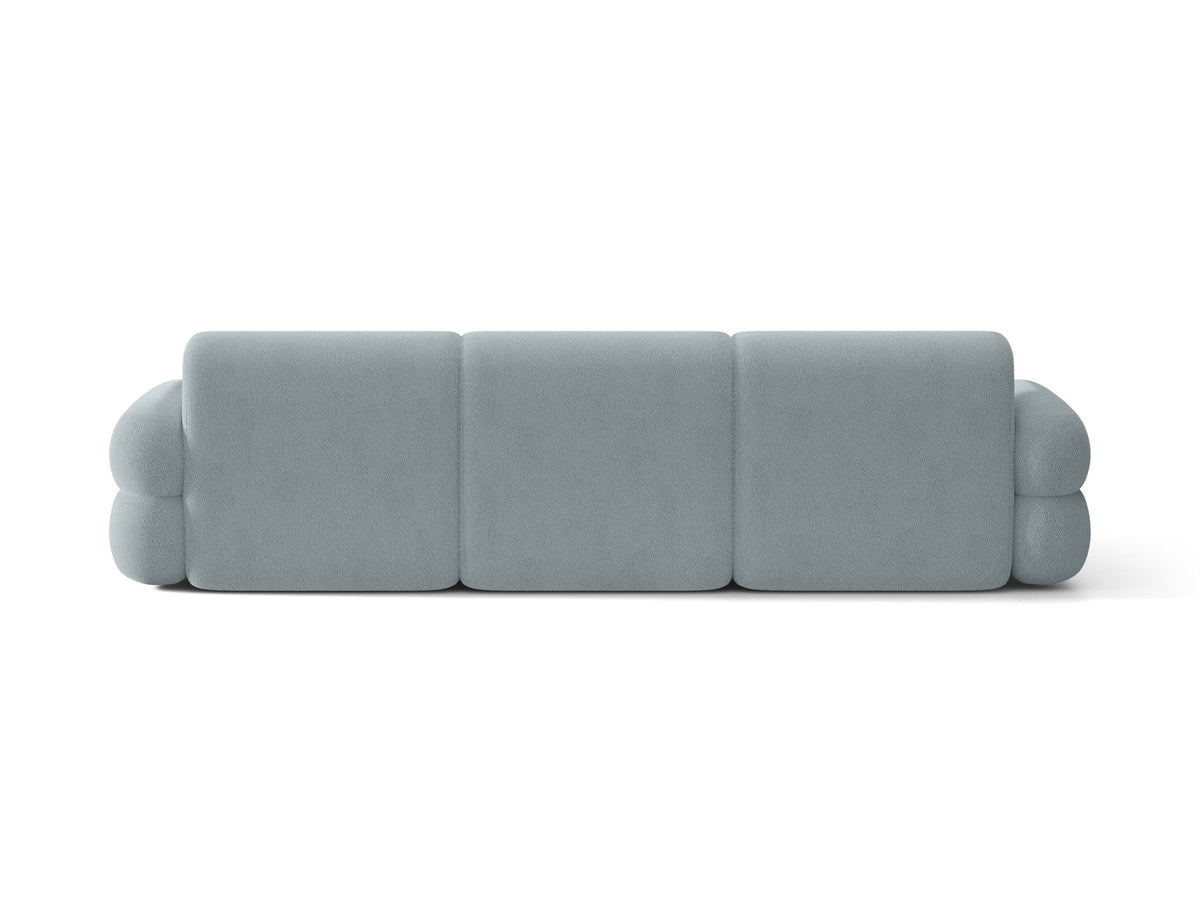Linkes L-Ecksofa Neo von Micadoni in Dunkles Olivgrün, mit hoher Rückenlehne, schwarzen Kunststoffbeinen und tiefer gepolsterter Sitzfläche.