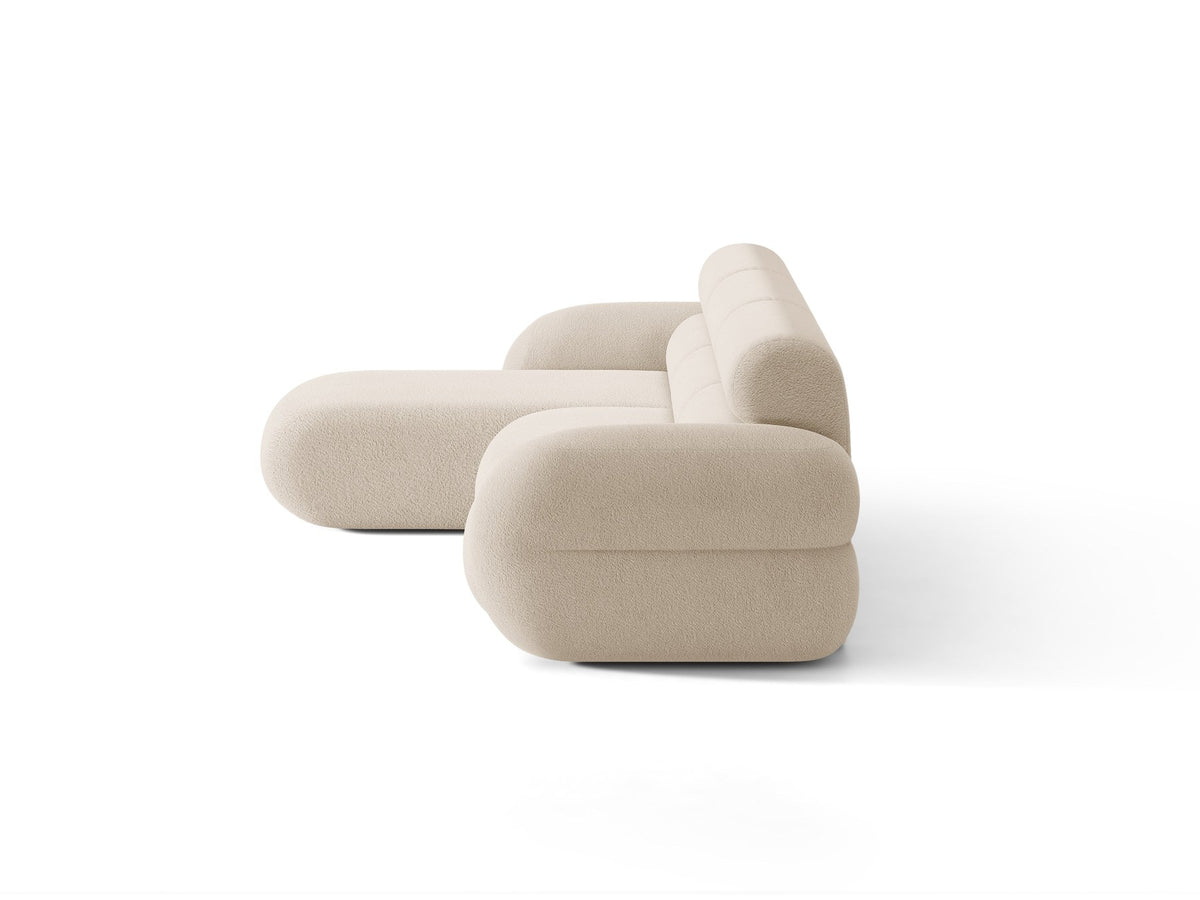 Linkes L-Ecksofa Neo von Micadoni in Dunkles Olivgrün, mit hoher Rückenlehne, schwarzen Kunststoffbeinen und tiefer gepolsterter Sitzfläche.