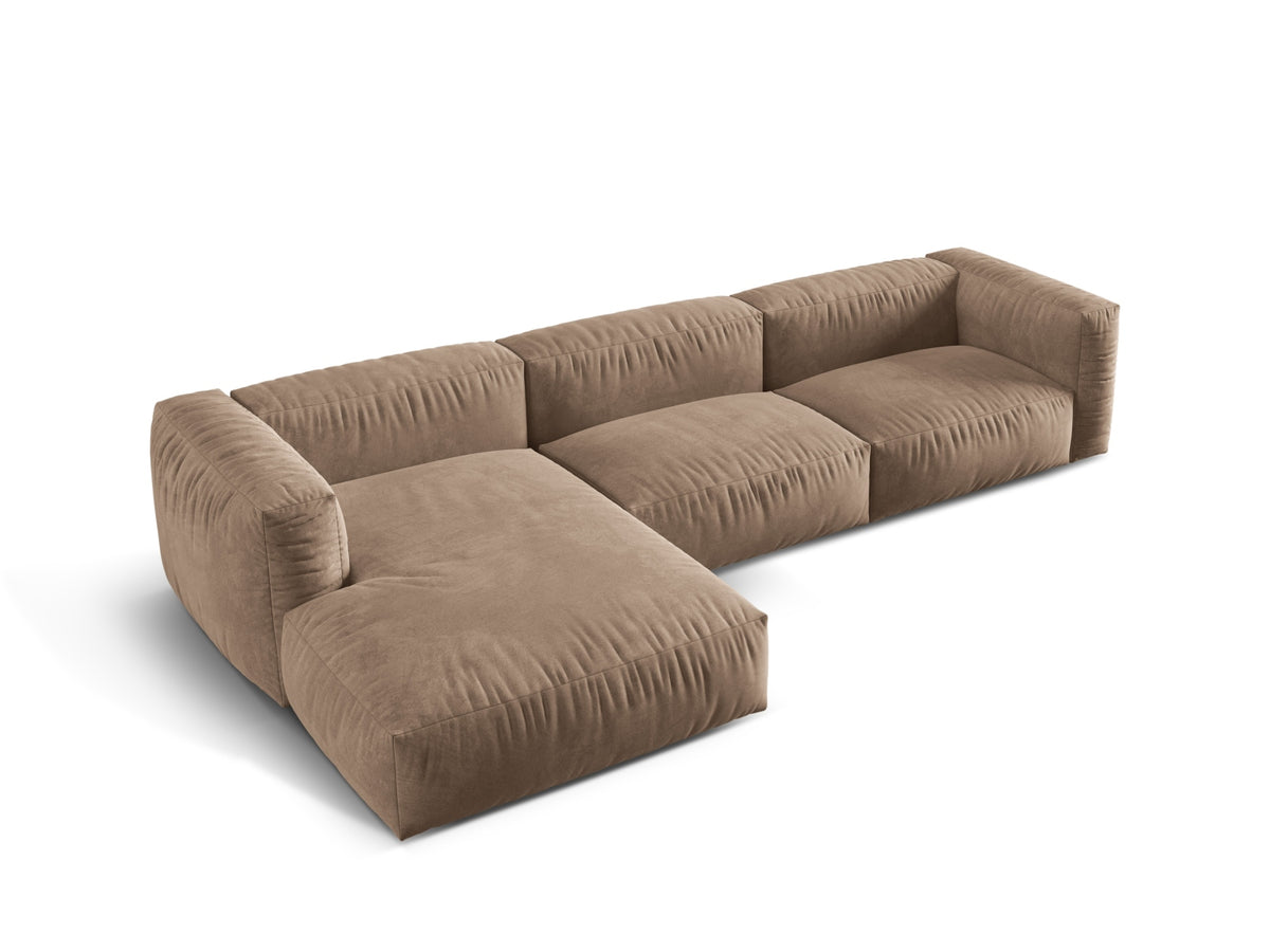 Martina Modulares Ecksofa links 3 Sitzer in Dark Beige-Vogue präsentiert im Onlineshop von KAQTU Design AG. L-Sofa links ist von Micadoni