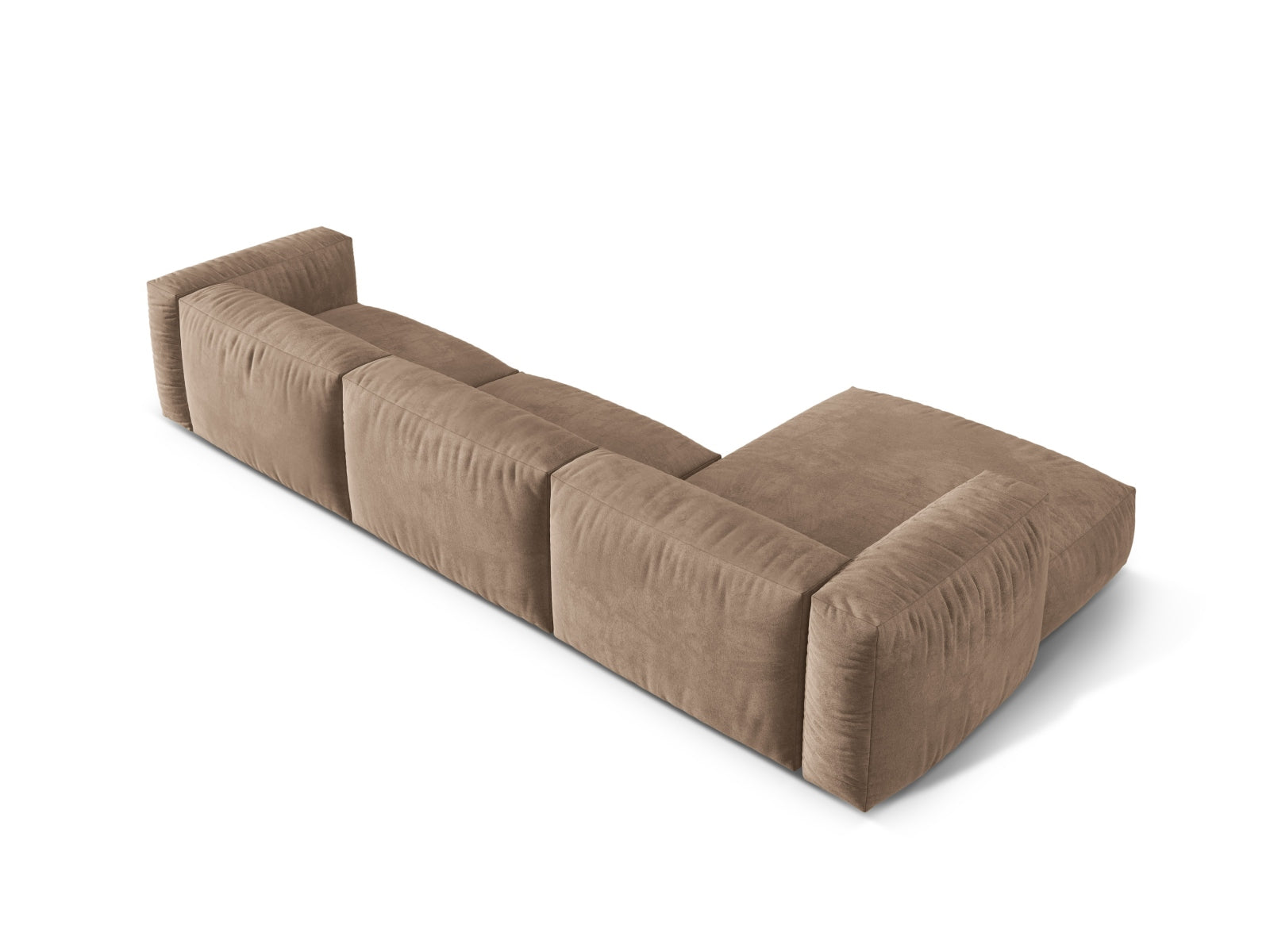 Elegantes, linksseitiges 3-Sitzer Ecksofa Martina in Dunkelbeige, ideal für stilvolle und einladende Wohnräume.
