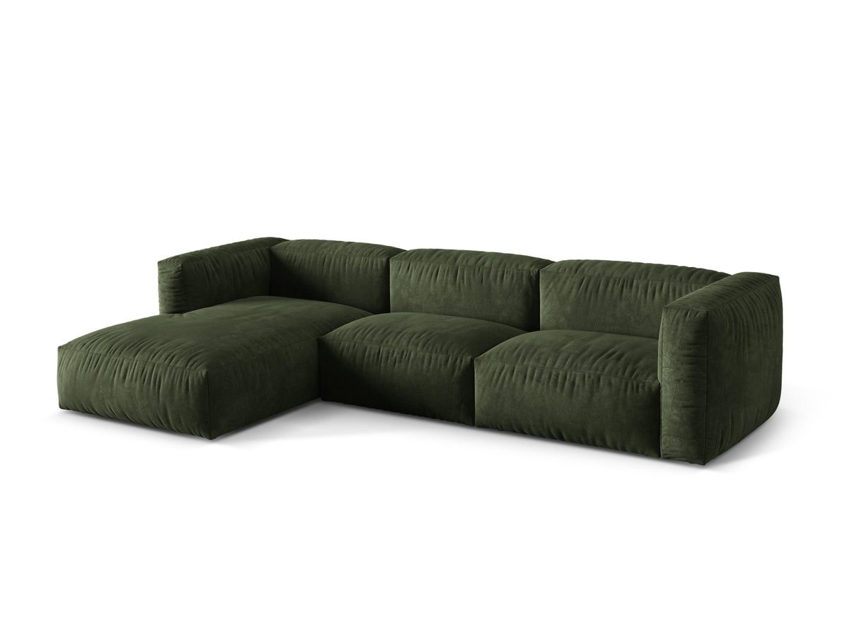 Martina Modulares Ecksofa links 3 Sitzer in Green-Vogue präsentiert im Onlineshop von KAQTU Design AG. L-Sofa links ist von Micadoni
