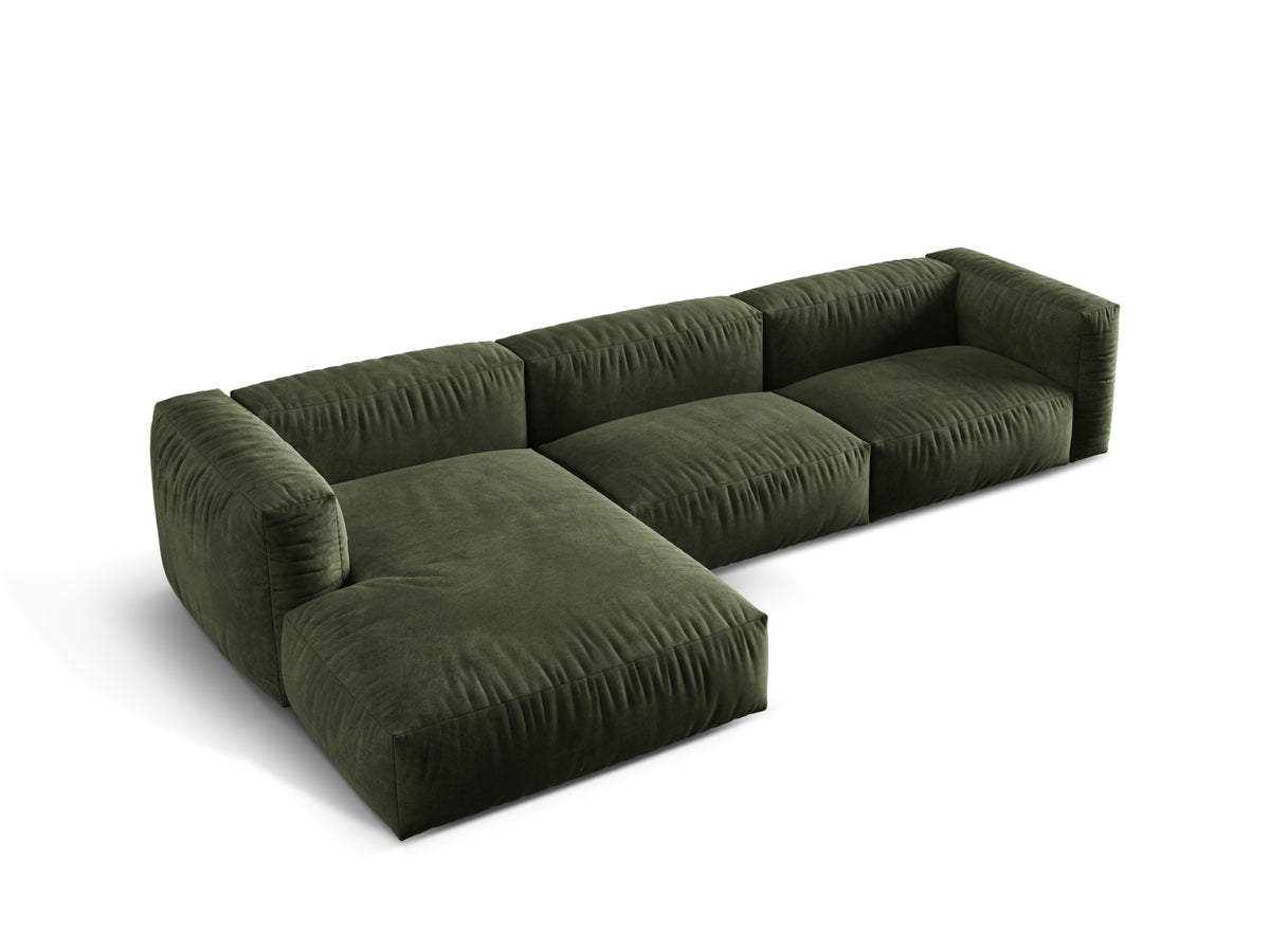 Martina Modulares Ecksofa links 3 Sitzer in Green-Vogue präsentiert im Onlineshop von KAQTU Design AG. L-Sofa links ist von Micadoni