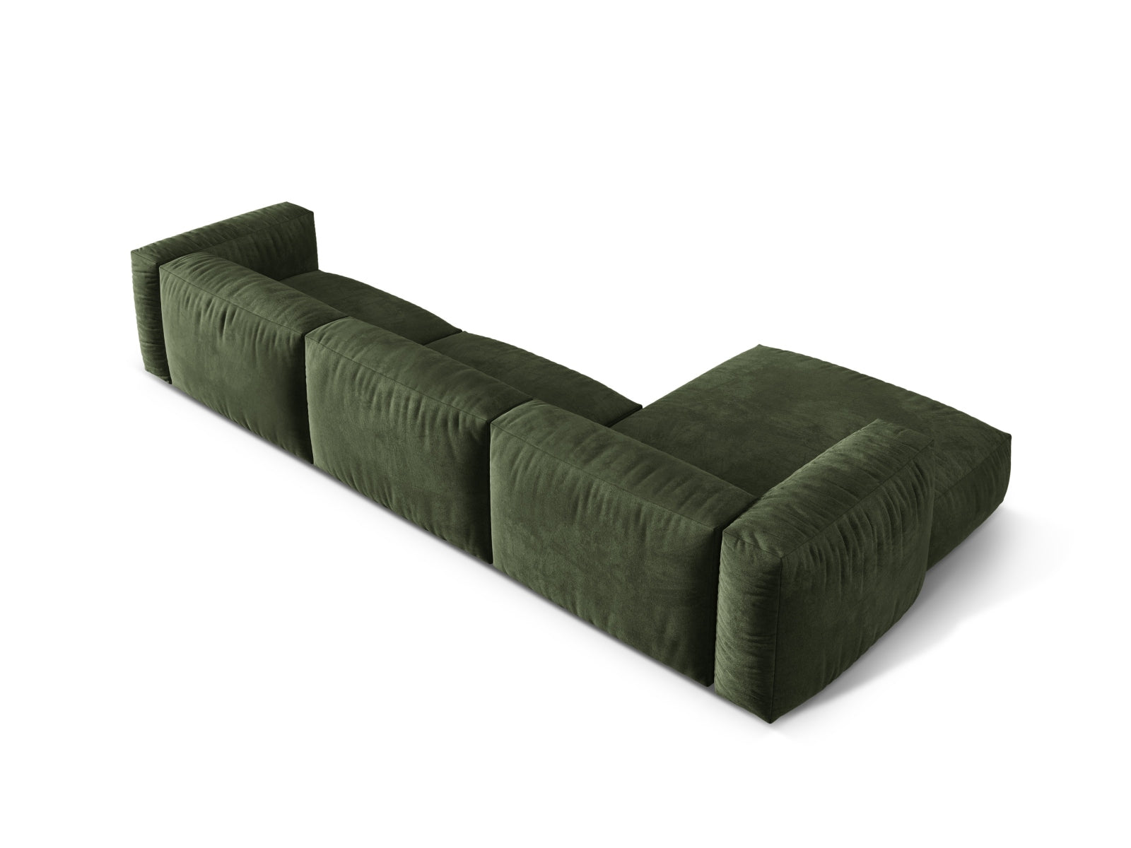 Elegantes, modulares Ecksofa Martina in stilvollem Grün, ideal für gemütliche Wohnräume und entspannte Stunden mit Freunden und Familie.