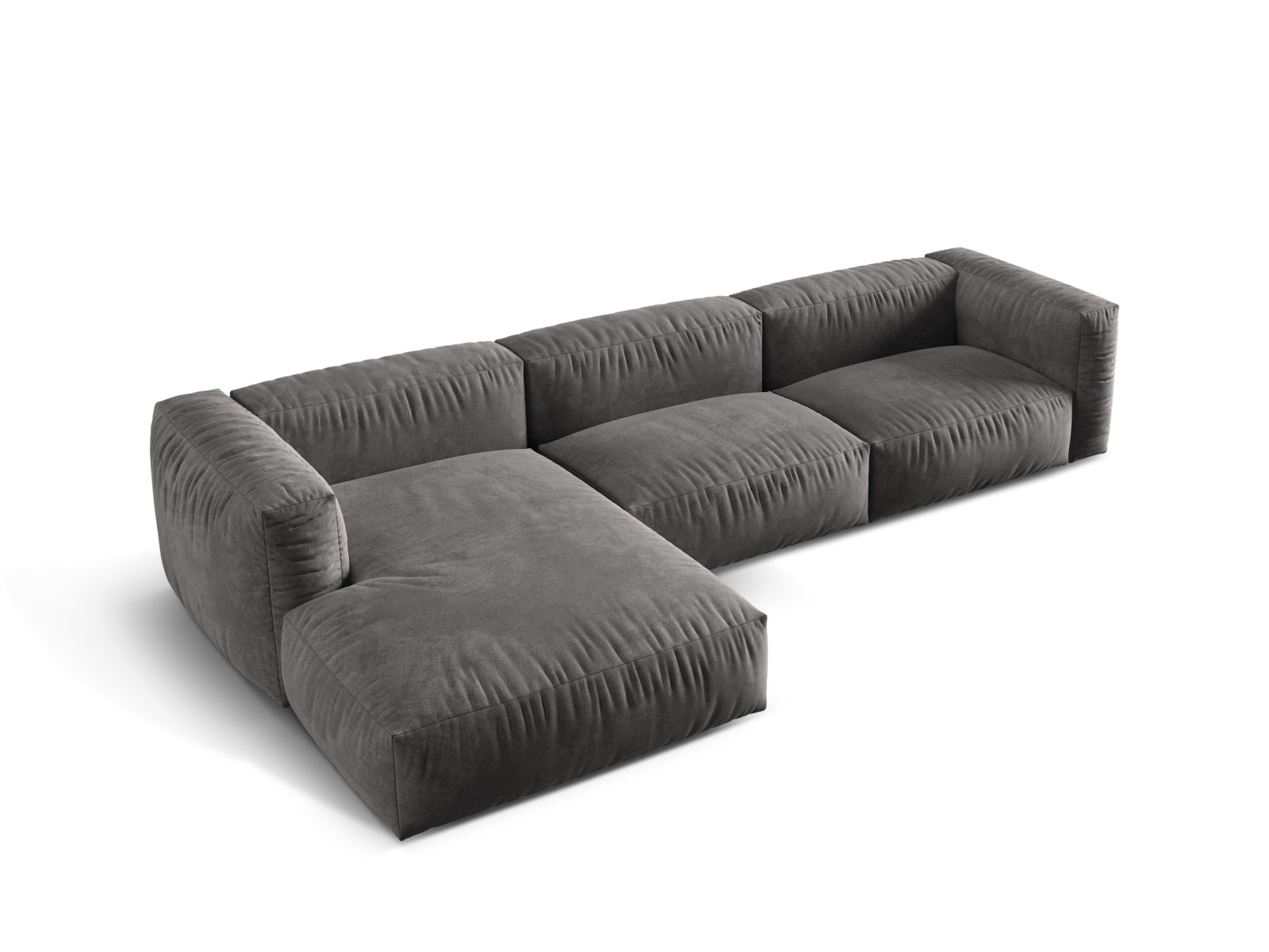 Modernes, graues 3-Sitzer Ecksofa Martina von Micadoni, linksseitig, perfekt für gemütliche und stilvolle Wohnbereiche.