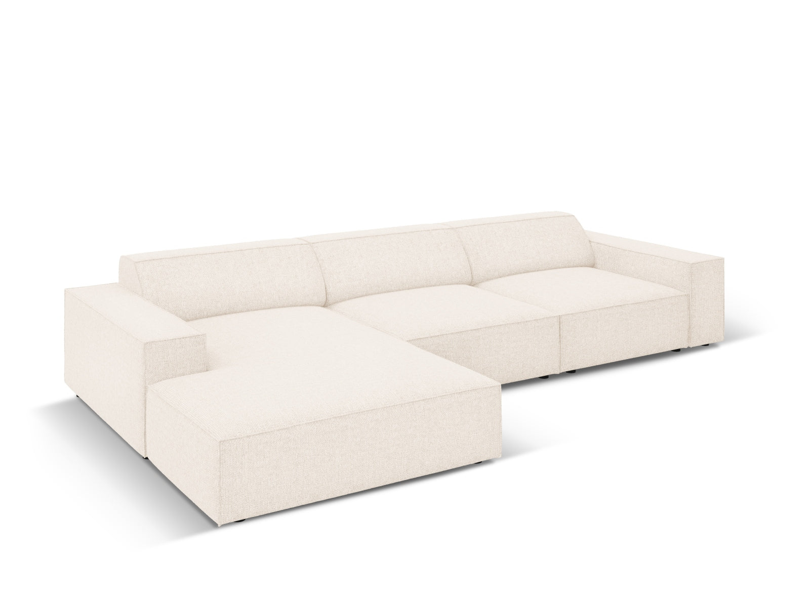 Erleben Sie das Jodie Ecksofa links 4 Sitzer von Micadoni – ein elegantes, modulares Sofa, das Komfort und Stil in Ihr Zuhause bringt.