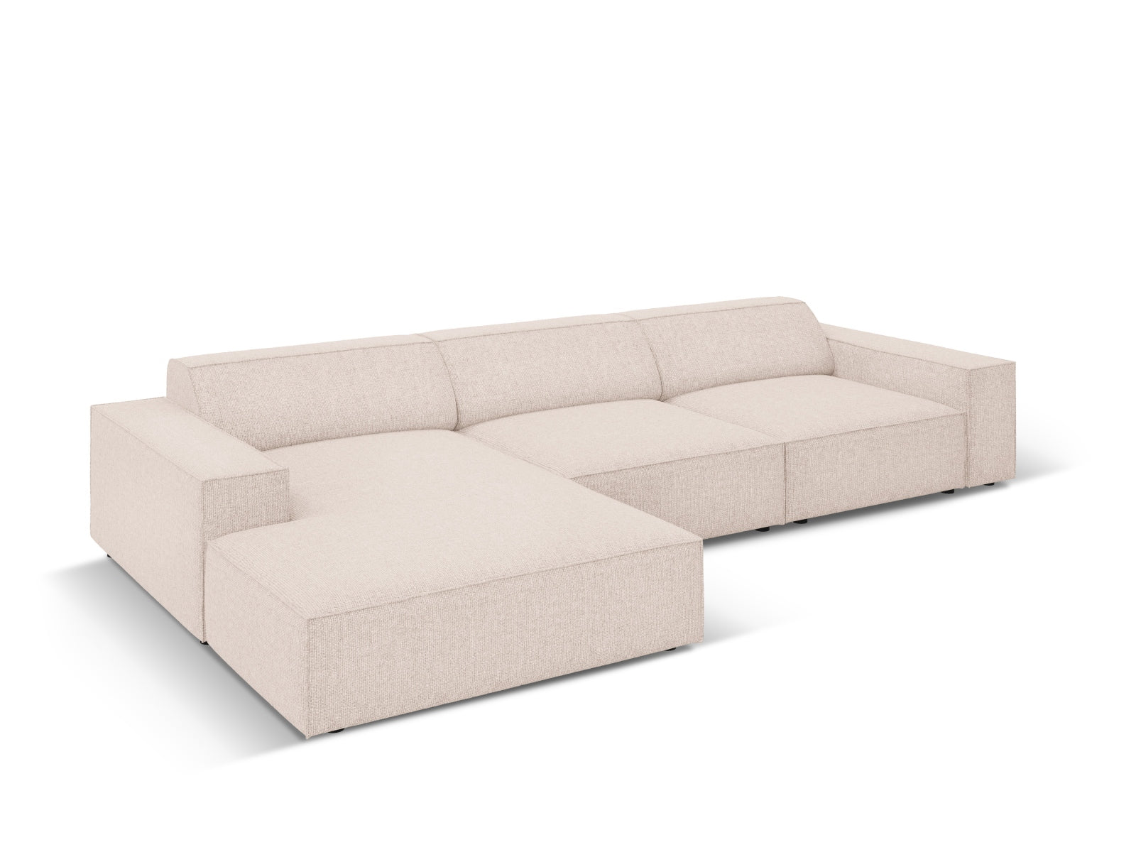 Erleben Sie das Jodie Ecksofa links 4 Sitzer von Micadoni – ein elegantes, modulares Sofa, das Komfort und Stil in Ihr Zuhause bringt.