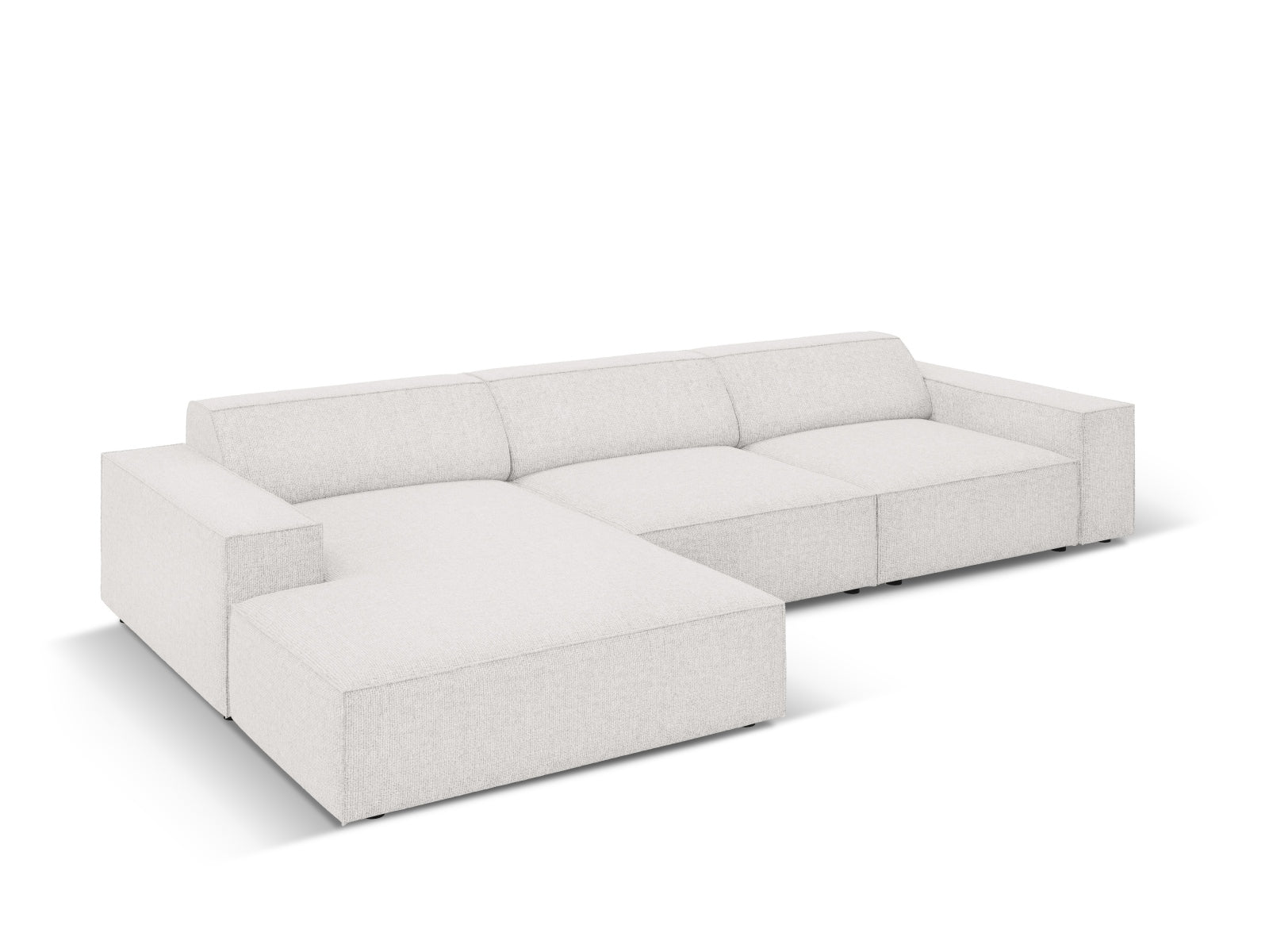 Erleben Sie das Jodie Ecksofa links 4 Sitzer von Micadoni – ein elegantes, modulares Sofa, das Komfort und Stil in Ihr Zuhause bringt.