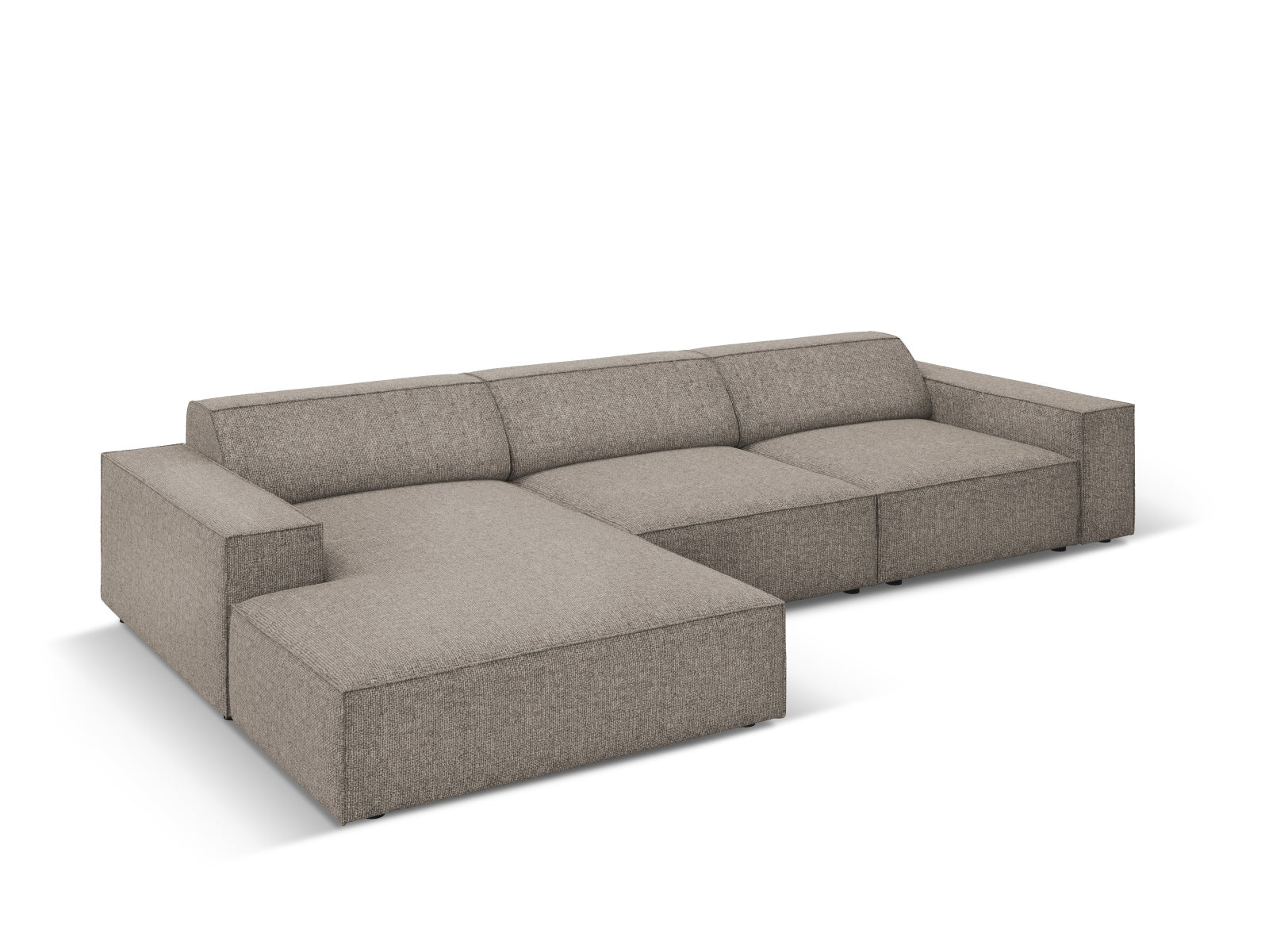 Erleben Sie das Jodie Ecksofa links 4 Sitzer von Micadoni – ein elegantes, modulares Sofa, das Komfort und Stil in Ihr Zuhause bringt.
