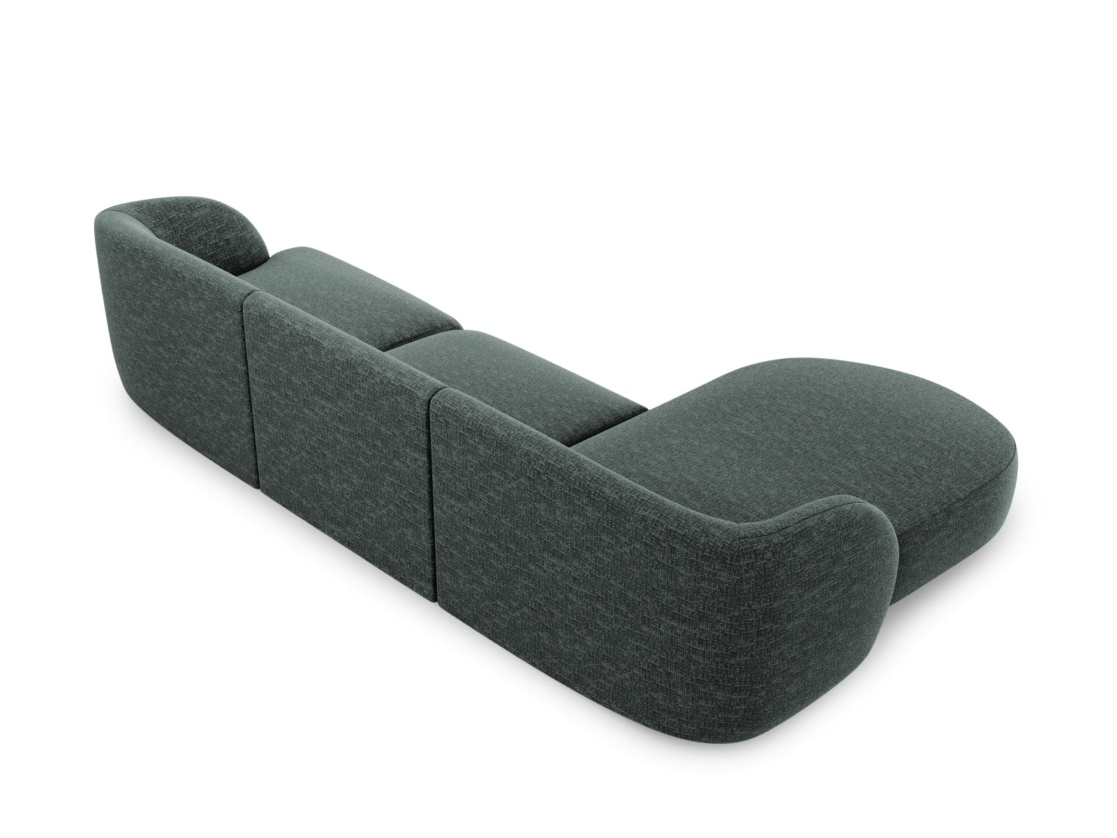 Elegantes Miley Ecksofa links in Petrol-Haga, 4-Sitzer, perfekt für entspannte Stunden und als Schlafsofa von Micadoni.