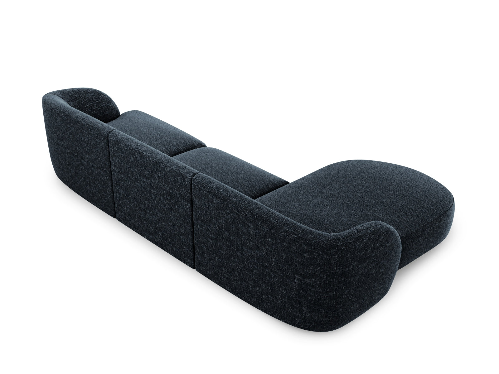 Elegantes Miley Ecksofa links in Royal Blue-Haga, perfekt für entspannte Stunden und als komfortables Bettsofa, erhältlich bei KAQTU.
