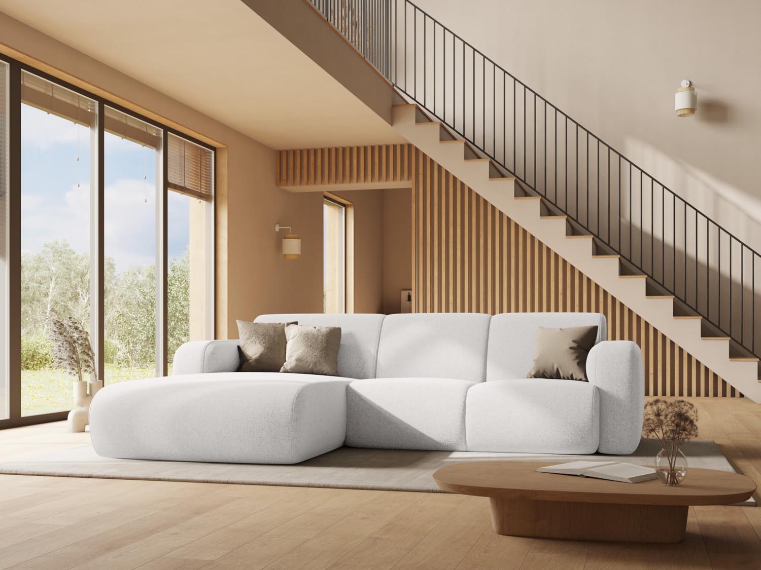 Entdecken Sie das Molino Ecksofa links 4 Sitzer von Micadoni – stilvolles Design, hoher Komfort und praktische Funktionen für Ihr Wohnzimmer.