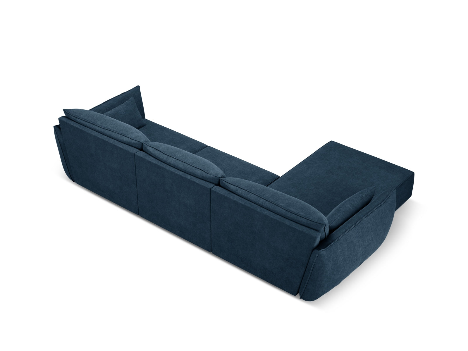 Modernes Kaelle Ecksofa links in Royal Blue, 4-Sitzer, perfekt für gemütliche Abende und stilvolle Einrichtung von Micadoni.