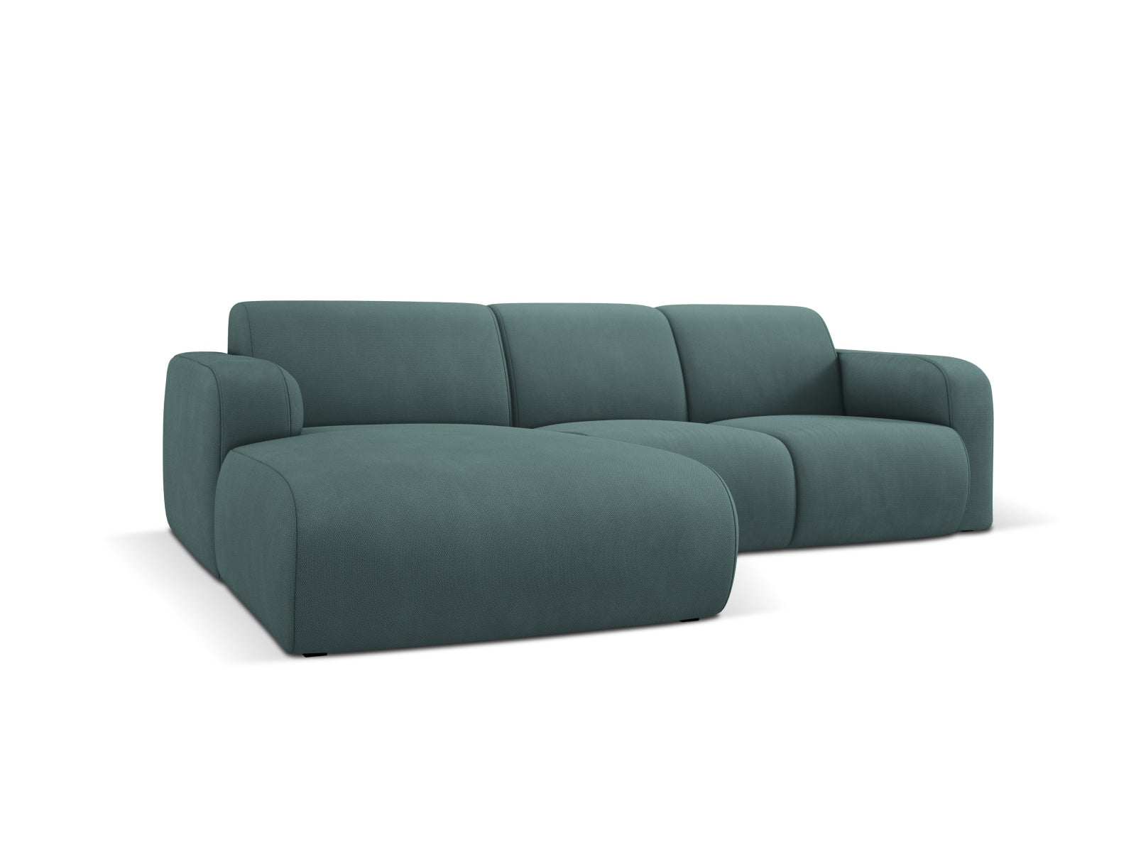 Elegantes Molino Ecksofa links in Sea Green, 4-Sitzer von Micadoni, ideal für stilvolle Wohnräume und gemütliche Abende.