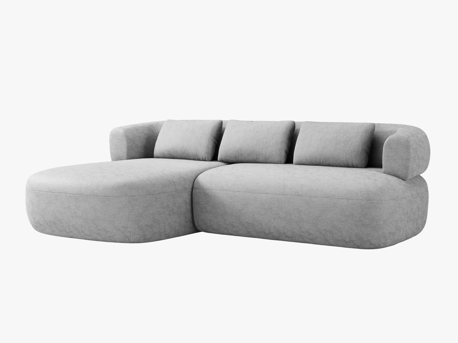 Modernes Jenny Ecksofa links, 5-Sitzer in stilvollem Design, ideal für gemütliche Wohnzimmer, erhältlich bei KAQTU Design AG.