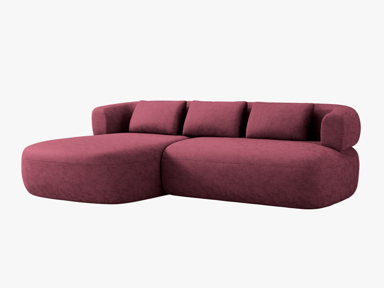 Elegantes Jenny Ecksofa links, 5-Sitzer in Cherrywood, ideal für stilvolle Wohnräume. Hochwertige Verarbeitung von Micadoni.