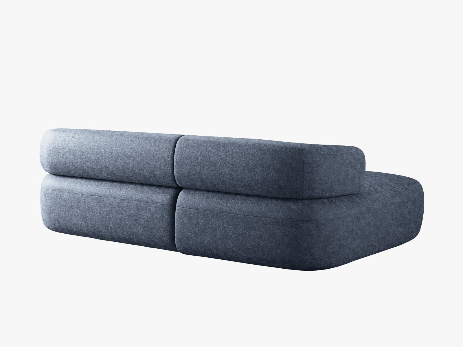 Elegantes, linksseitiges 5-Sitzer Ecksofa Jenny in edlem Blau, perfekt für entspannte Stunden und modernes Wohndesign von Micadoni.