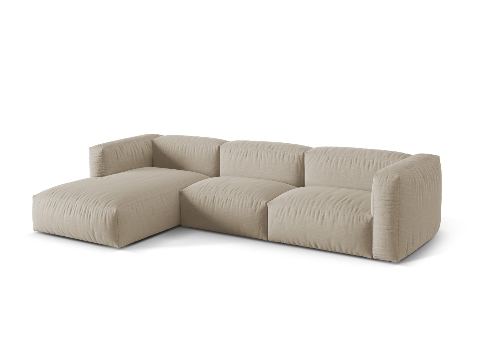 Elegantes Martina Ecksofa in Light Beige-Boston, 3-Sitzer, linksseitig, ideal für stilvolle Wohnräume, erhältlich bei KAQTU Design AG.