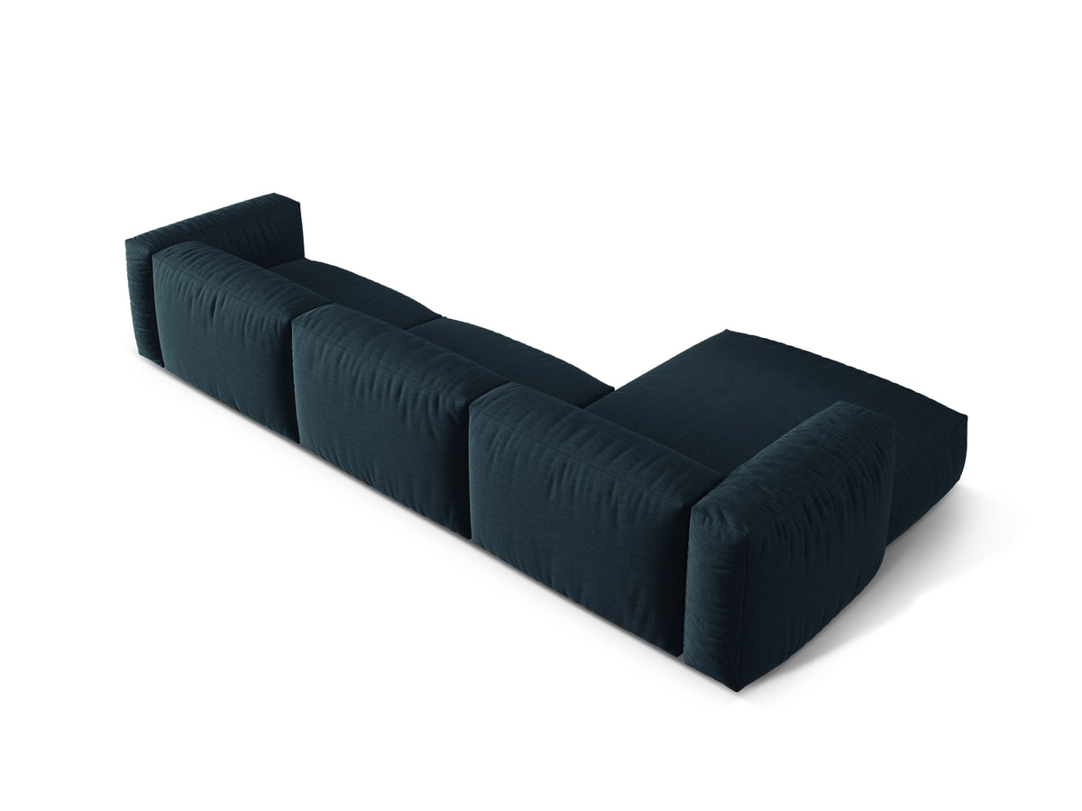 Martina Modulares Ecksofa links 3 Sitzer in Blue Jeans-Boston präsentiert im Onlineshop von KAQTU Design AG. L-Sofa links ist von Micadoni
