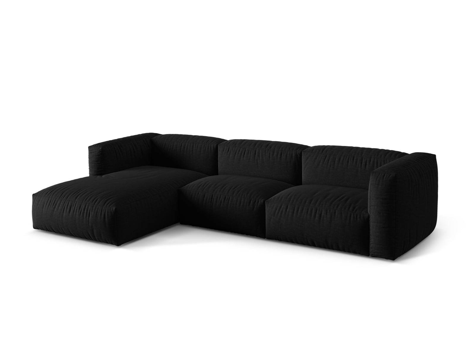 Elegantes Martina Ecksofa in Schwarz-Boston, 3-Sitzer, ideal für stilvolle Wohnräume, präsentiert von Micadoni.