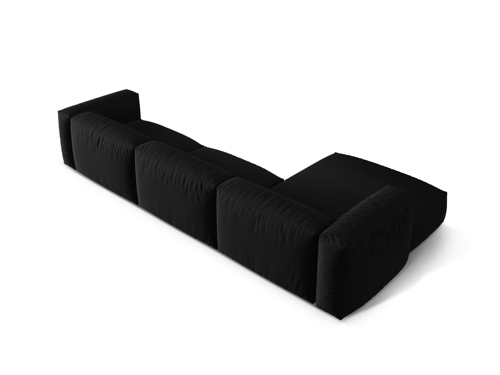 Elegantes, linksseitiges 3-Sitzer Ecksofa Martina in Schwarz-Boston, ideal für stilvolle Wohnräume und entspannte Stunden.