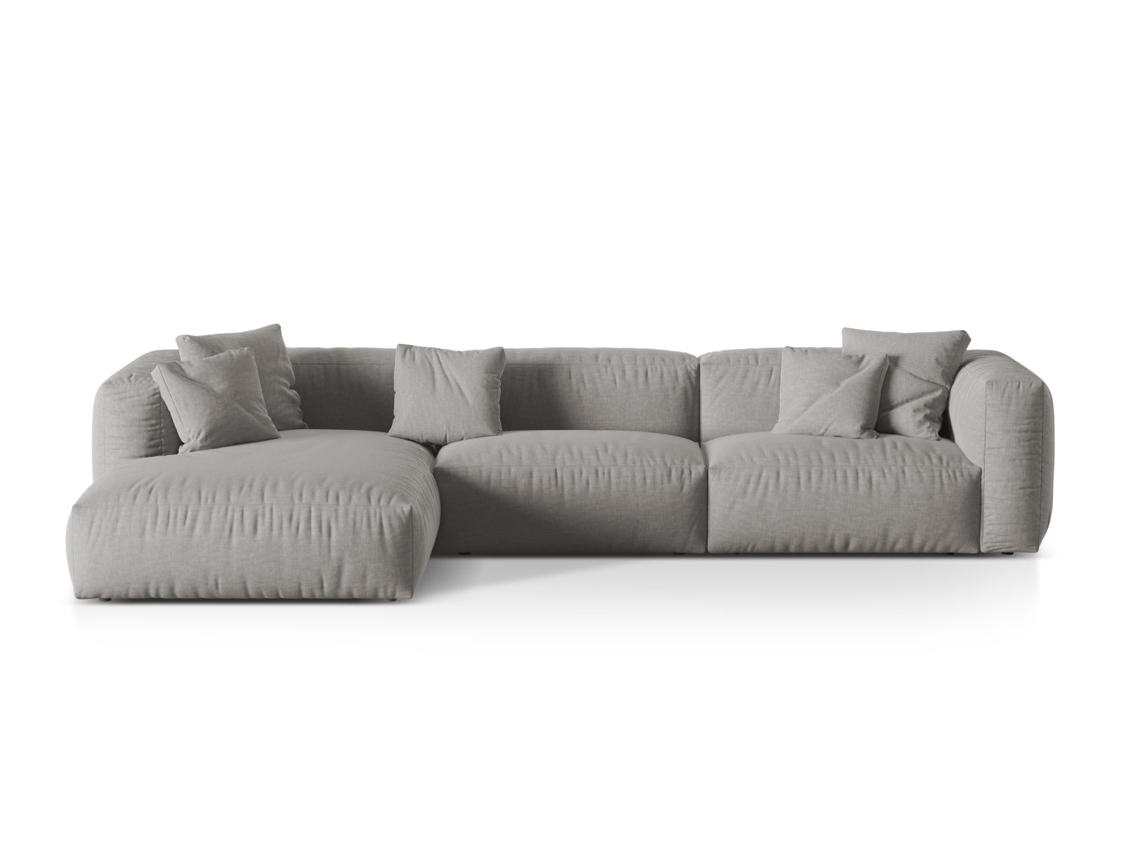 Martina Modulares Ecksofa links 3 Sitzer in Light Grey-Boston präsentiert im Onlineshop von KAQTU Design AG. L-Sofa links ist von Micadoni