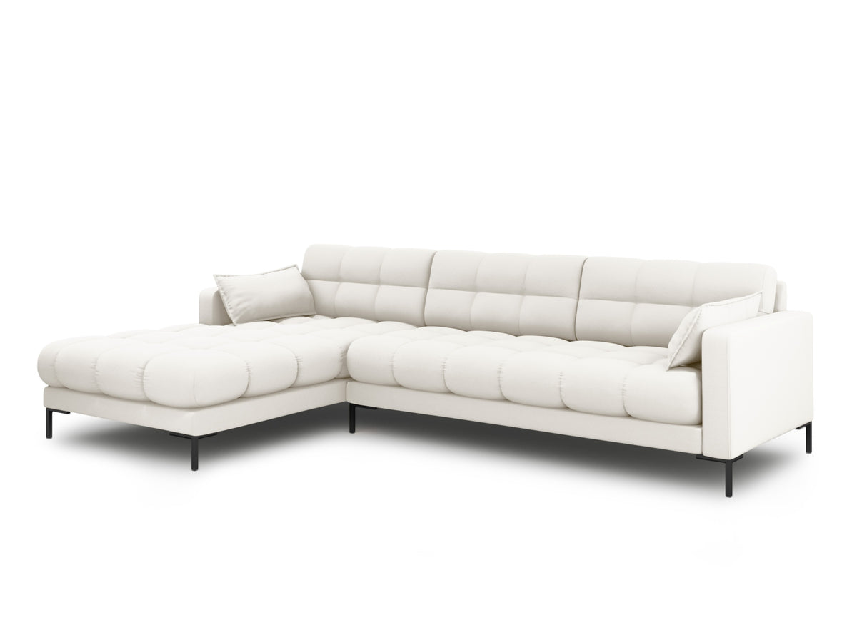 Mamaia Ecksofa links 5 Sitzer in Light Beige/Schwarz-Neve präsentiert im Onlineshop von KAQTU Design AG. L-Sofa links ist von Micadoni