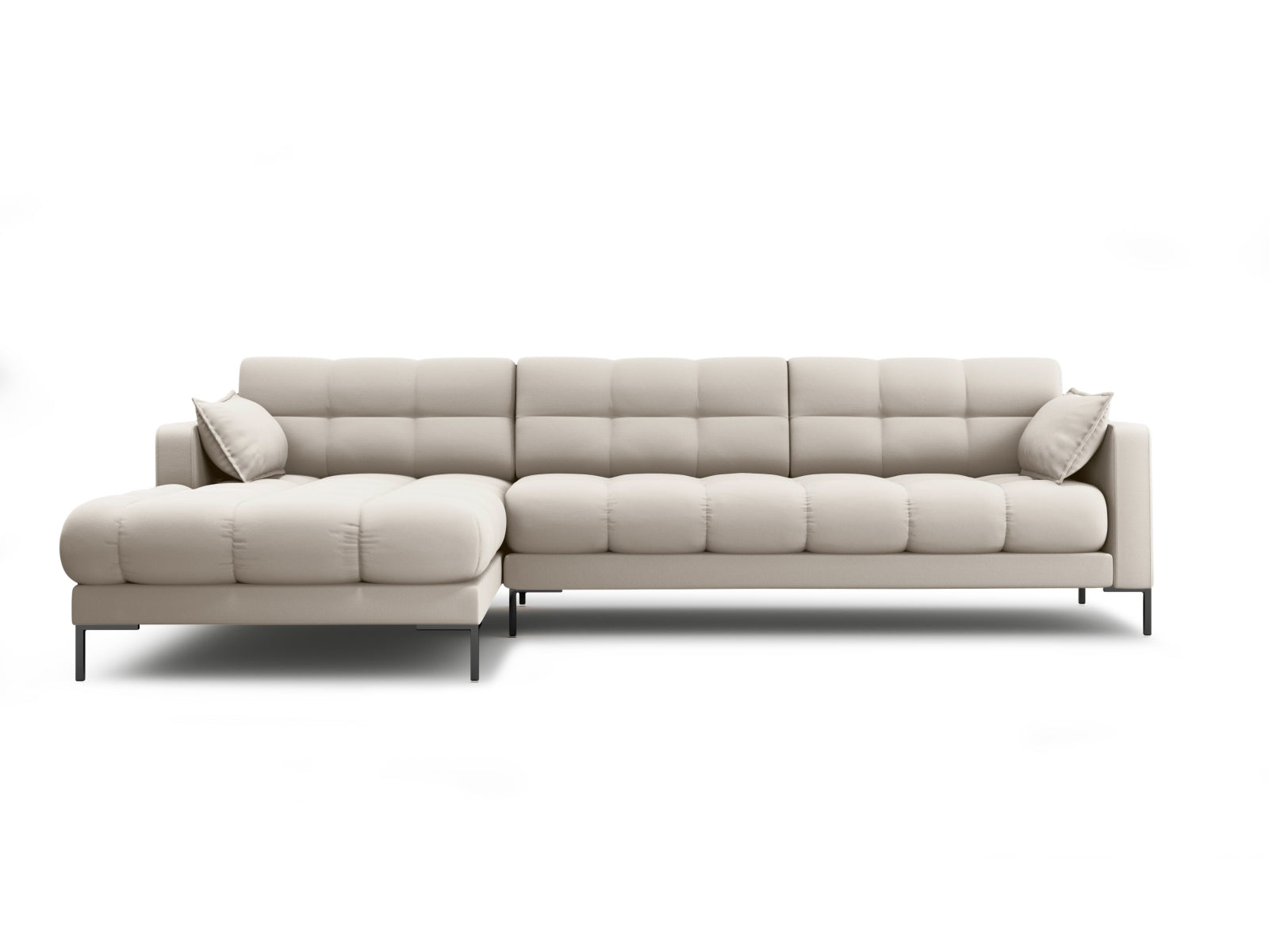 Mamaia Ecksofa links 5 Sitzer in Beige/Schwarz-Neve präsentiert im Onlineshop von KAQTU Design AG. L-Sofa links ist von Micadoni