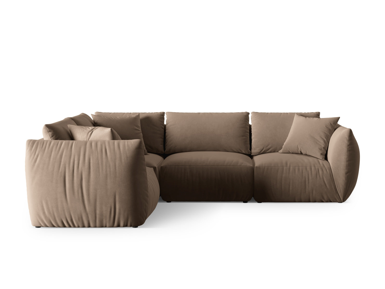 Chris Velour links Ecksofa 4 Sitzer in Light Brown präsentiert im Onlineshop von KAQTU Design AG. Ecksofa links ist von Micadoni