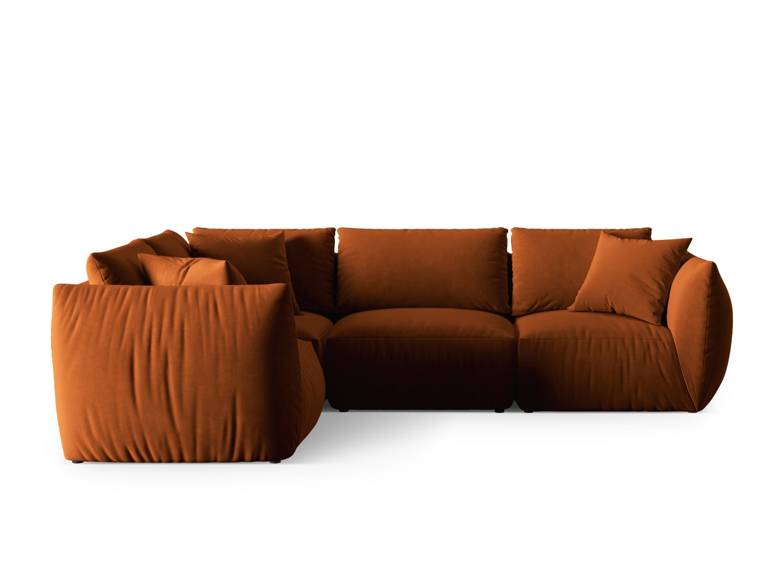 Chris Velour links Ecksofa 4 Sitzer in Terracotta präsentiert im Onlineshop von KAQTU Design AG. Ecksofa links ist von Micadoni