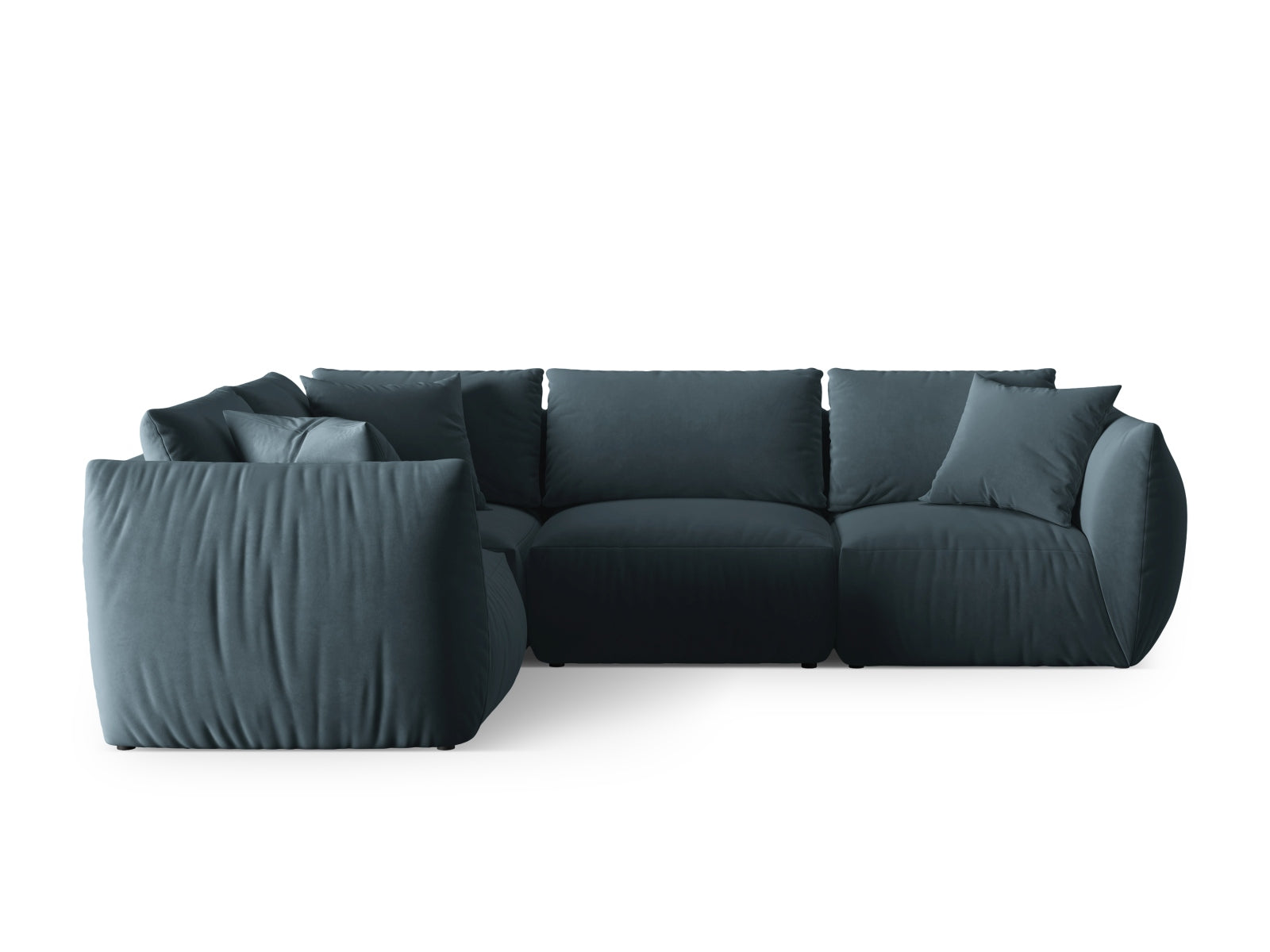 Chris Velour links Ecksofa 4 Sitzer in Pastel Blue-Casino präsentiert im Onlineshop von KAQTU Design AG. Ecksofa links ist von Micadoni