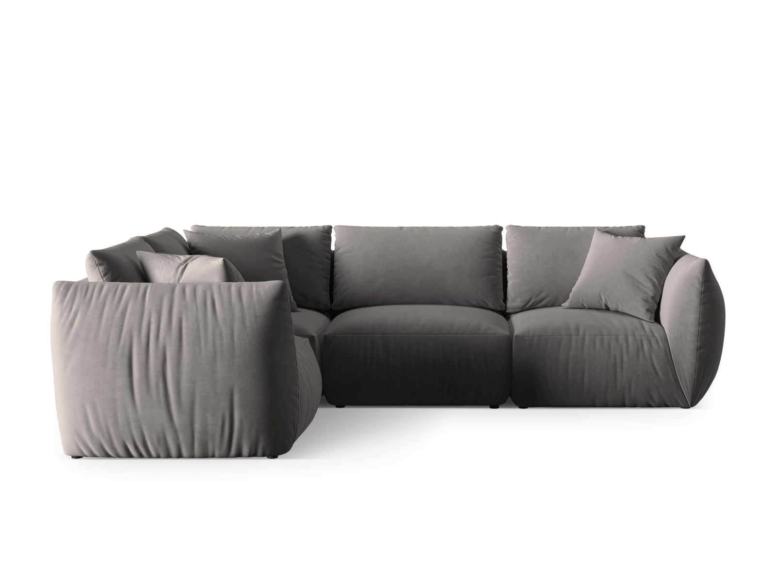Chris Velour links Ecksofa 4 Sitzer in Grey präsentiert im Onlineshop von KAQTU Design AG. Ecksofa links ist von Micadoni