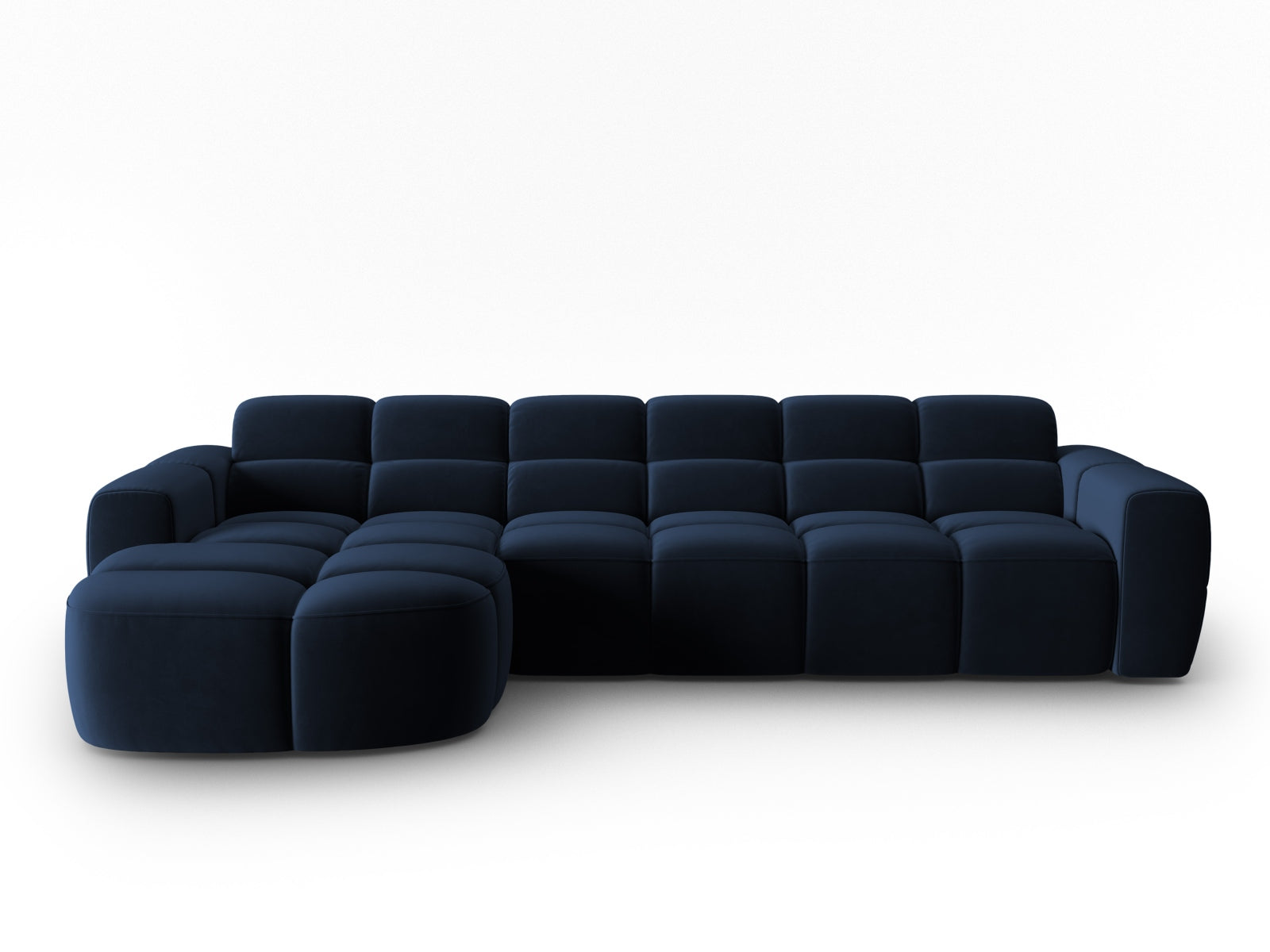 Lisa Velour links Ecksofa 4 Sitzer in Royal Blue präsentiert im Onlineshop von KAQTU Design AG. Ecksofa links ist von Micadoni