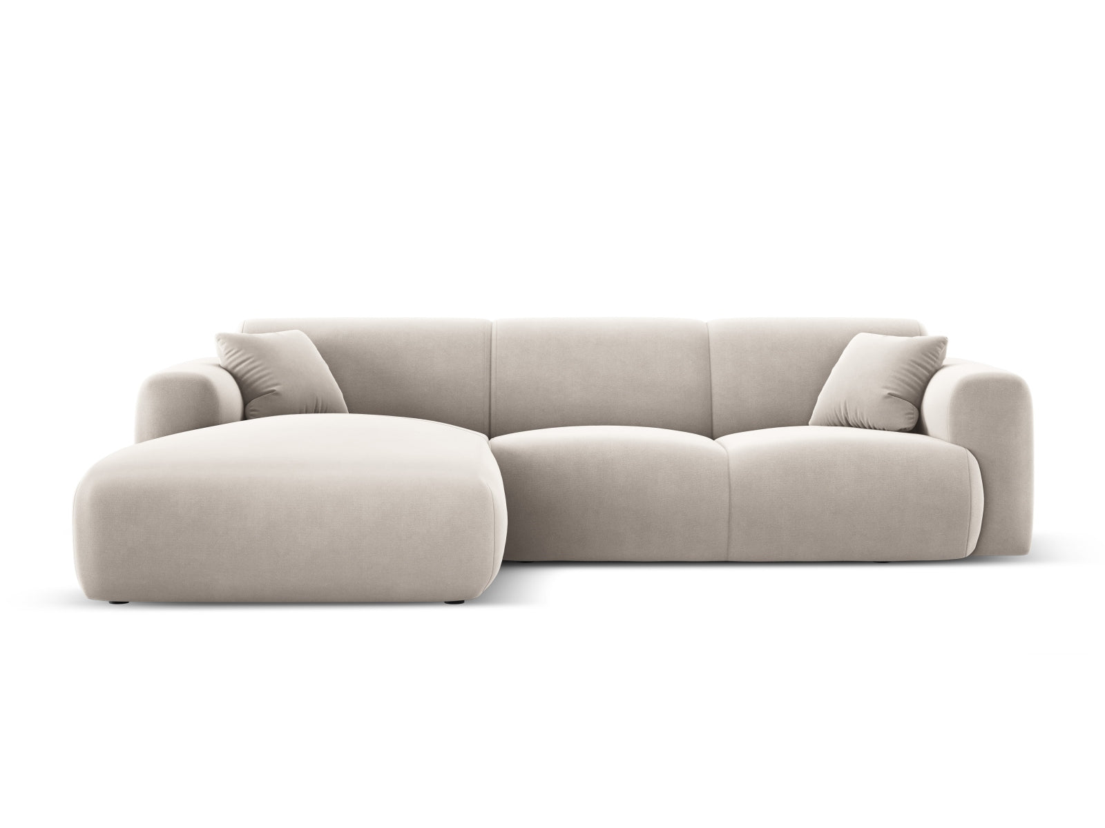 Molino Velour links Ecksofa 4 Sitzer in Light Beige präsentiert im Onlineshop von KAQTU Design AG. Ecksofa links ist von Micadoni