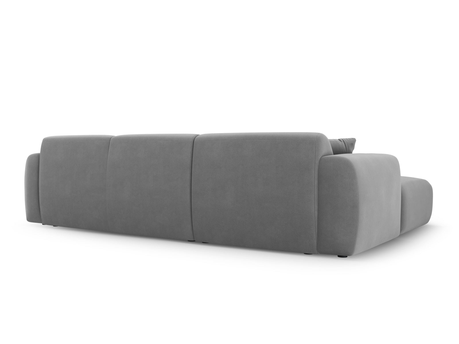 Modernes, hellgraues 4-Sitzer Ecksofa Molino Velour von Micadoni, linksseitig, perfekt für gemütliche und stilvolle Wohnbereiche.