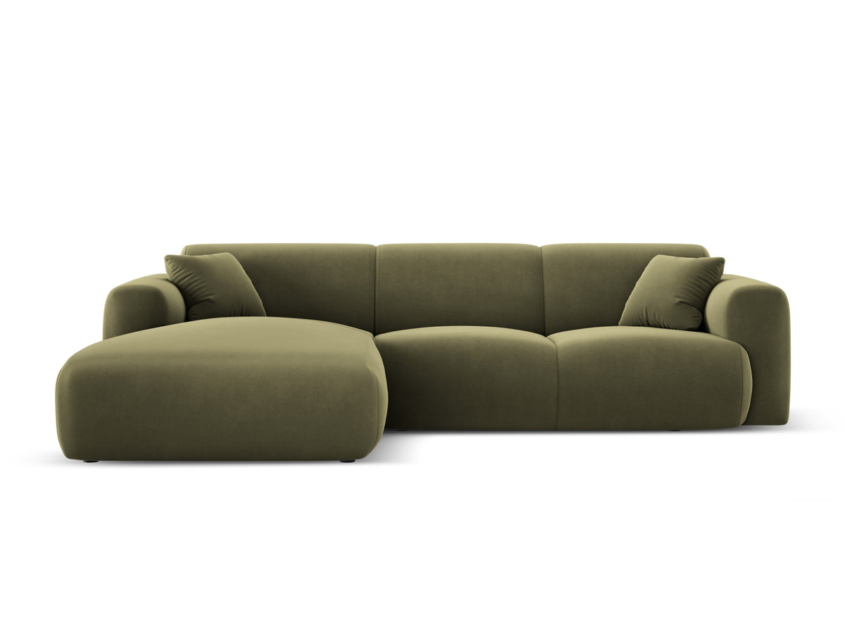 Molino Velour links Ecksofa 4 Sitzer in Light Green-Casino präsentiert im Onlineshop von KAQTU Design AG. L-Sofa links ist von Micadoni