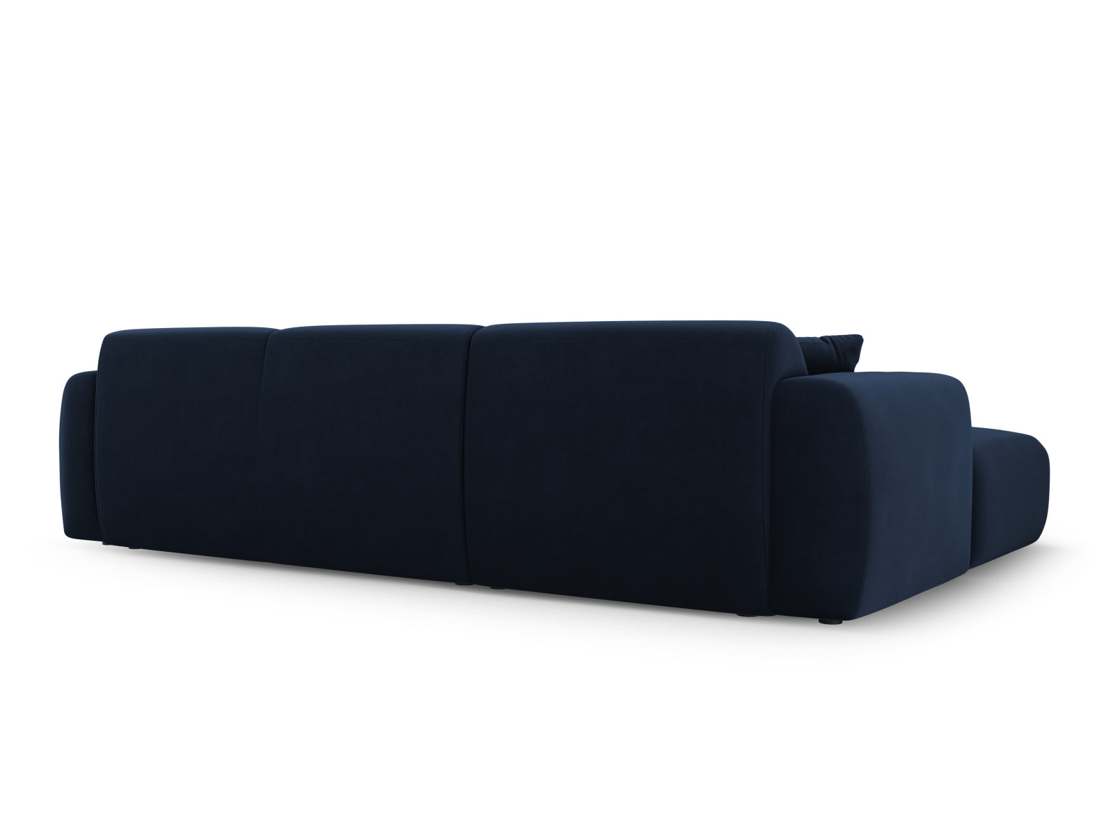 Elegantes linksseitiges 4-Sitzer Ecksofa Molino Velour in Royal Blue von Micadoni, ideal für stilvolle Wohnräume und entspannte Abende.