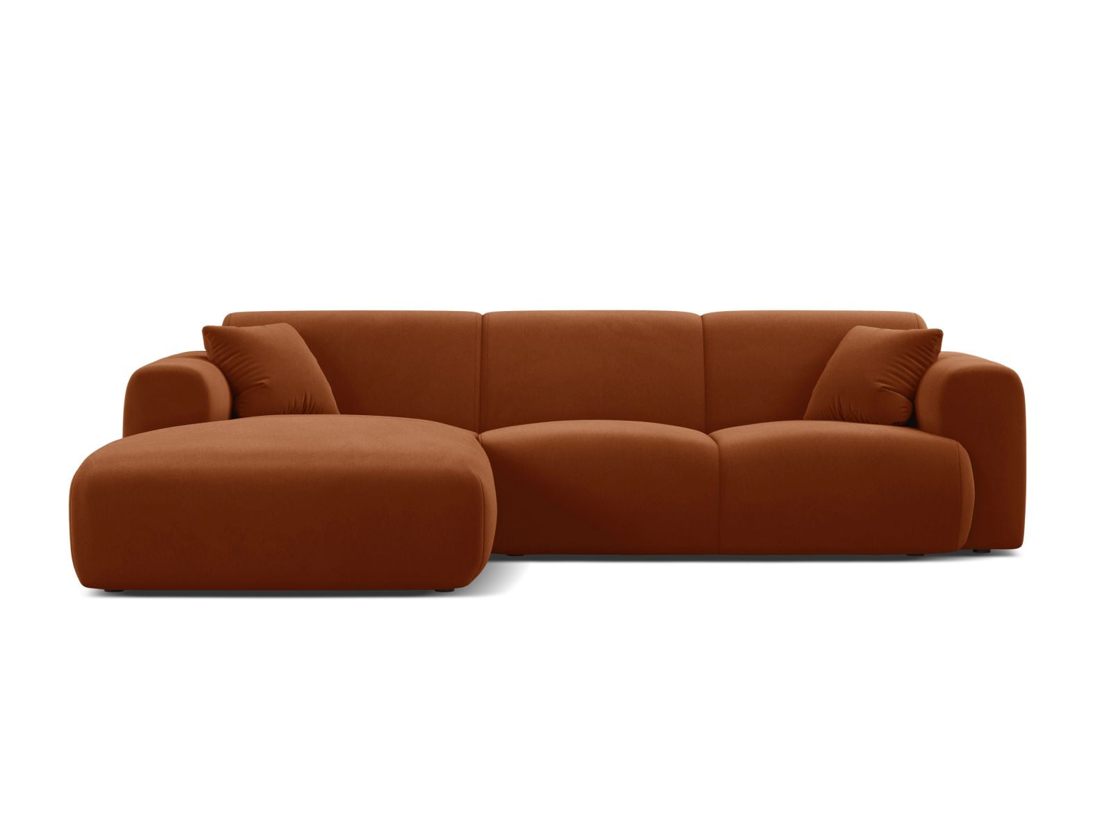 Molino Velour links Ecksofa 4 Sitzer in Terracotta-Casino präsentiert im Onlineshop von KAQTU Design AG. Ecksofa links ist von Micadoni