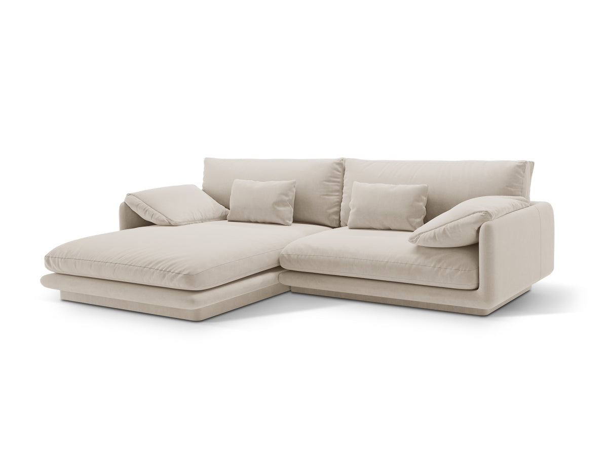 Torino Velour links Ecksofa 4 Sitzer in Ecru-Casino präsentiert im Onlineshop von KAQTU Design AG. L-Sofa links ist von Micadoni